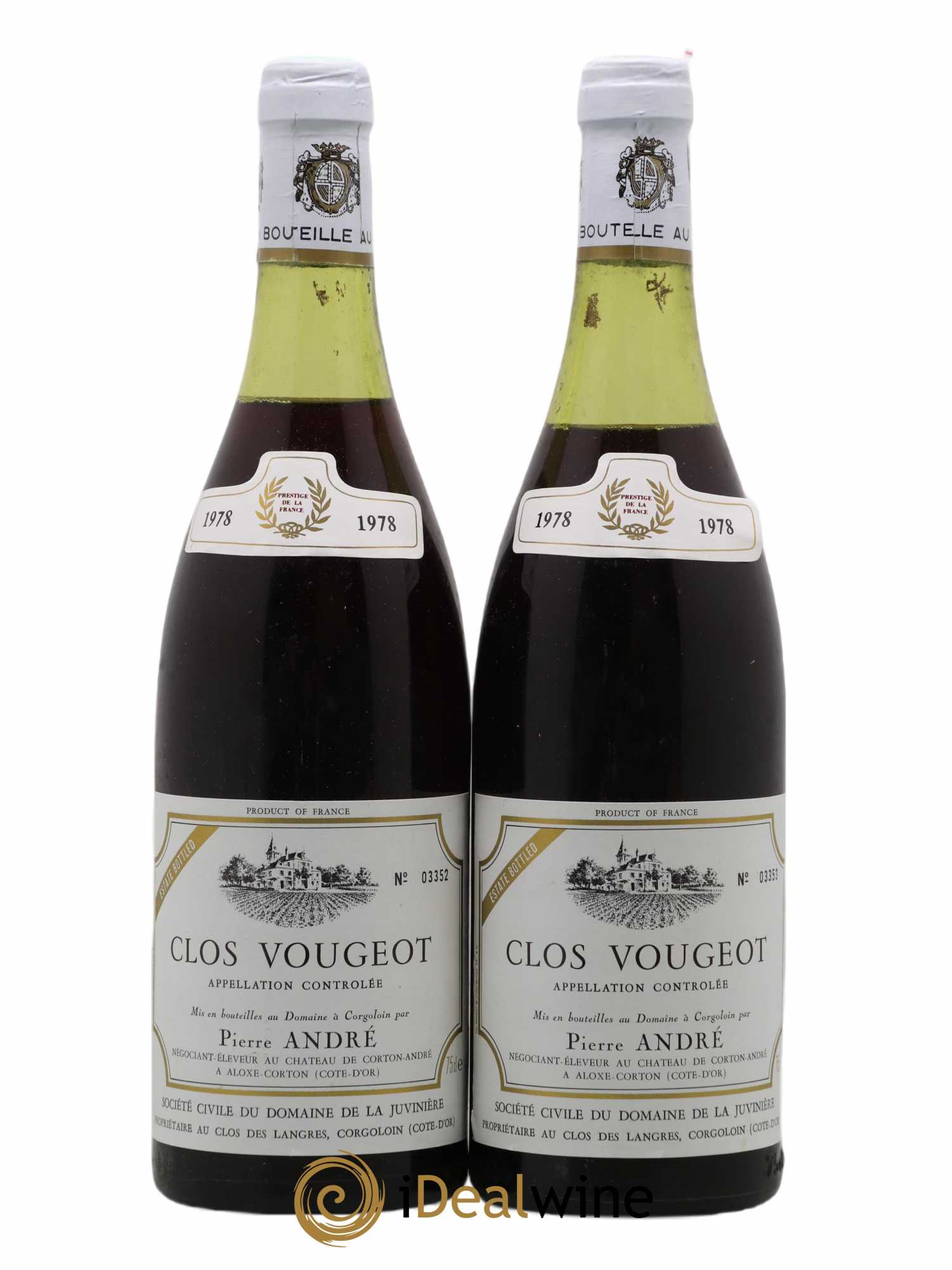 Clos de Vougeot Grand Cru Pierre André 1978 - Lot de 2 bouteilles - 0
