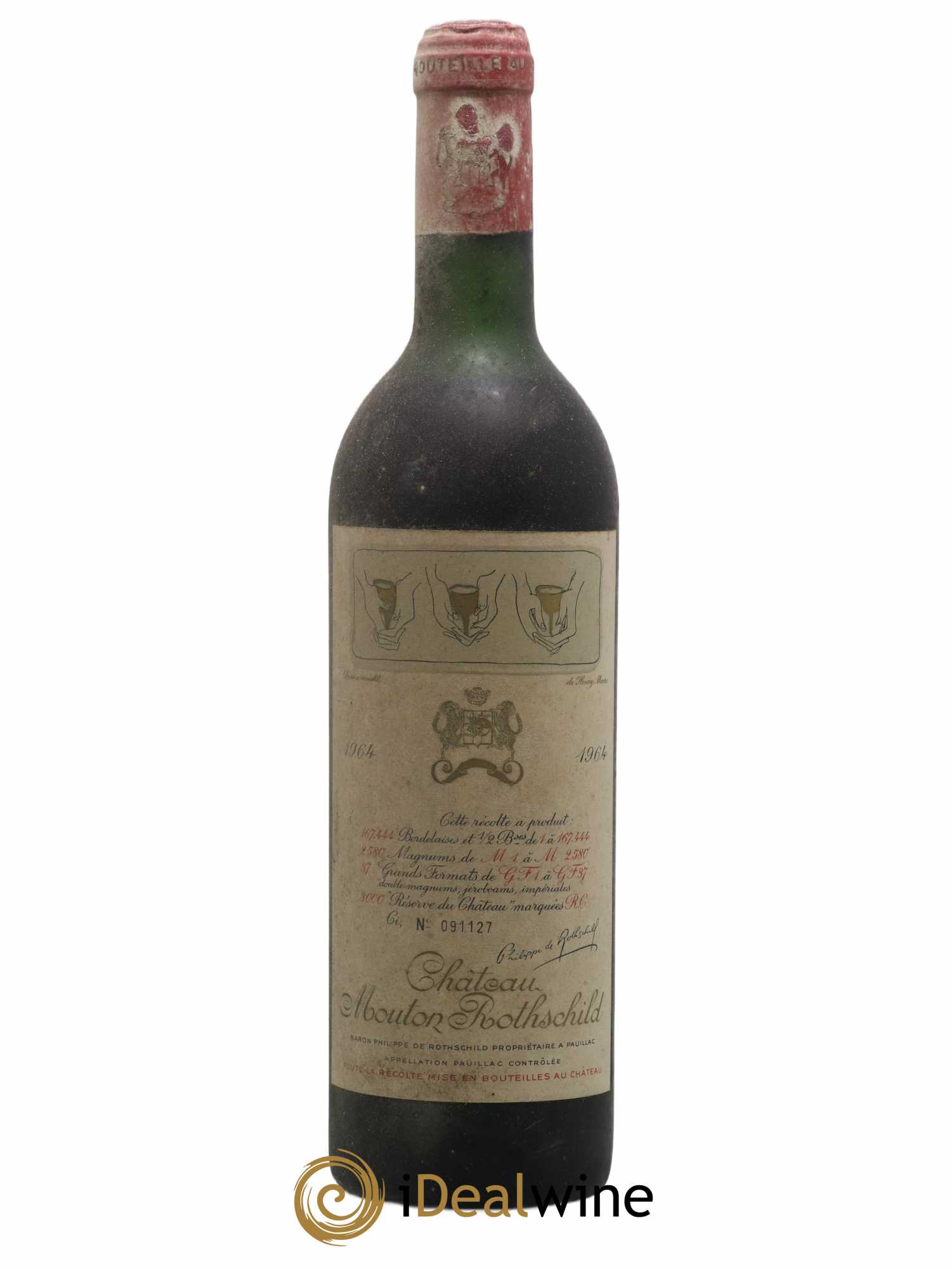 Château Mouton Rothschild 1er Grand Cru Classé 1964 - Lot de 1 bouteille - 0
