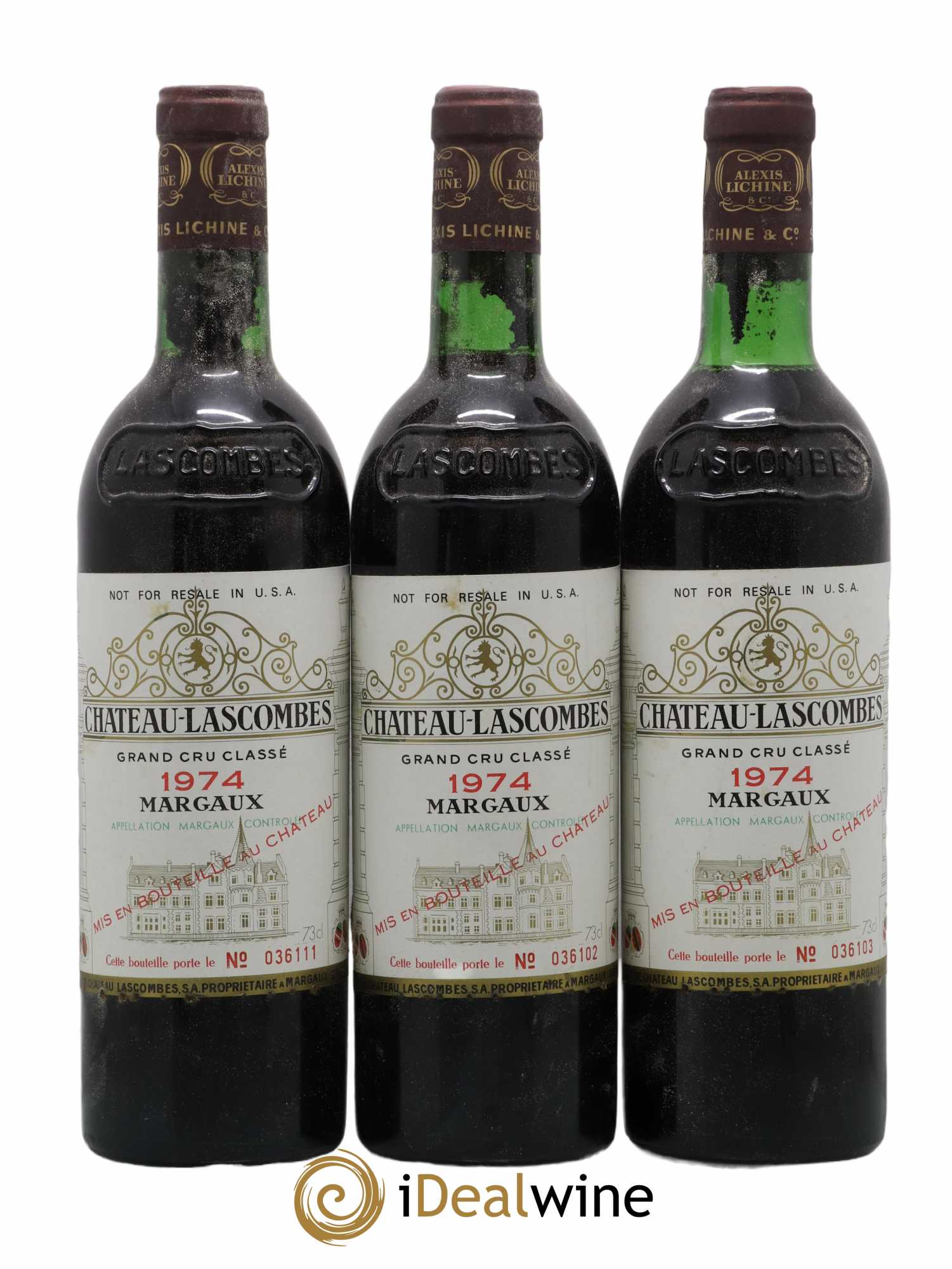 Château Lascombes 2ème Grand Cru Classé 1974 - Lot de 3 bouteilles - 0