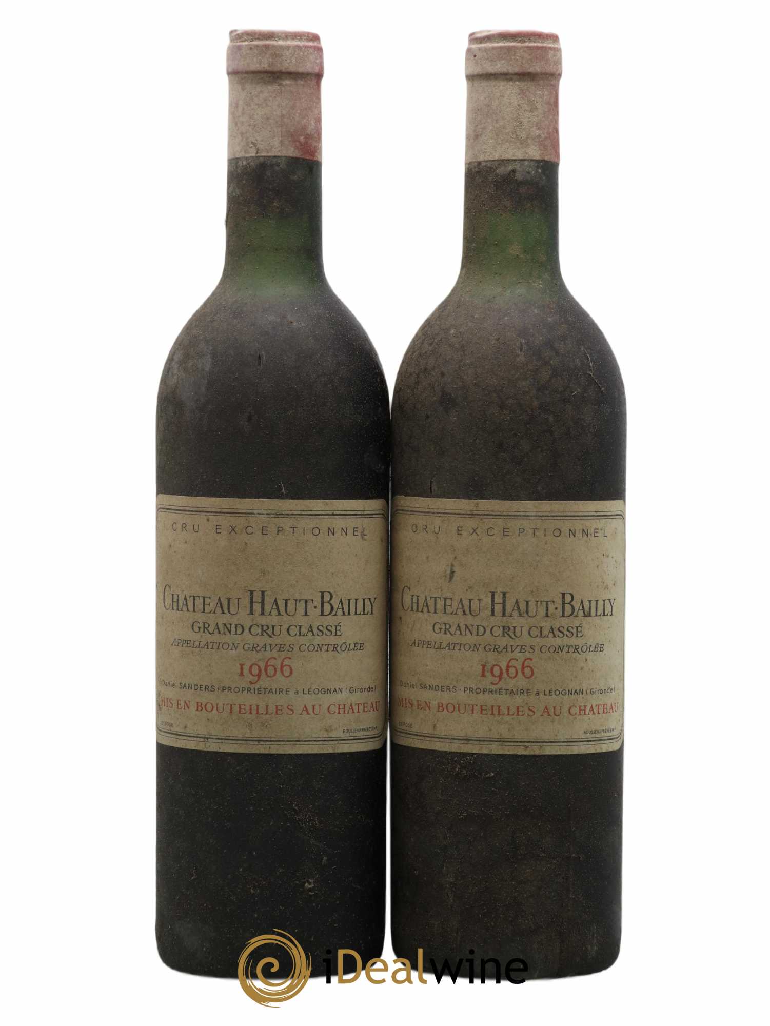 Château Haut-Bailly Cru Classé de Graves 1966 - Lot de 2 bouteilles - 0