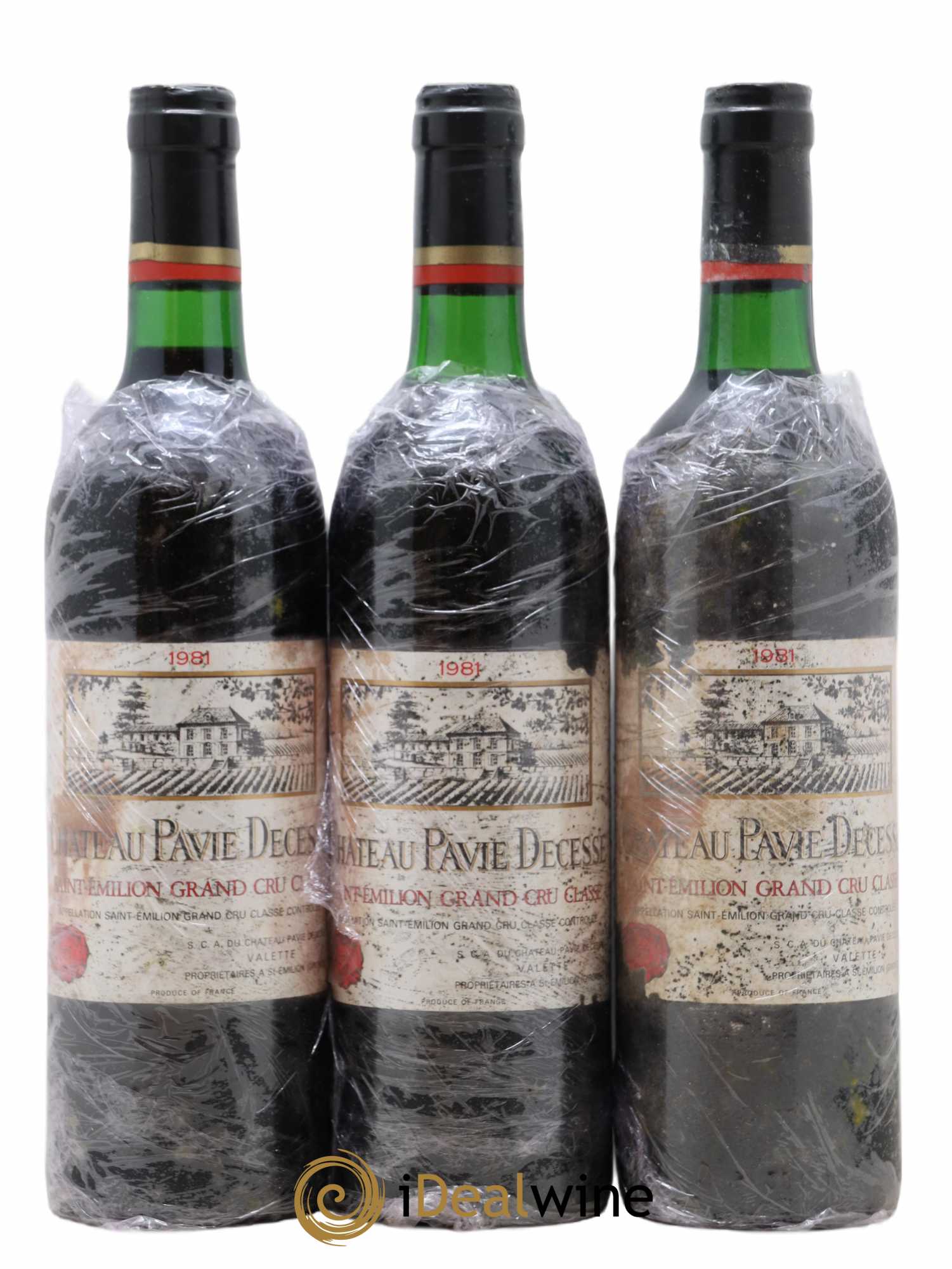 Château Pavie Decesse Grand Cru Classé 1981 - Lot de 3 bouteilles - 0