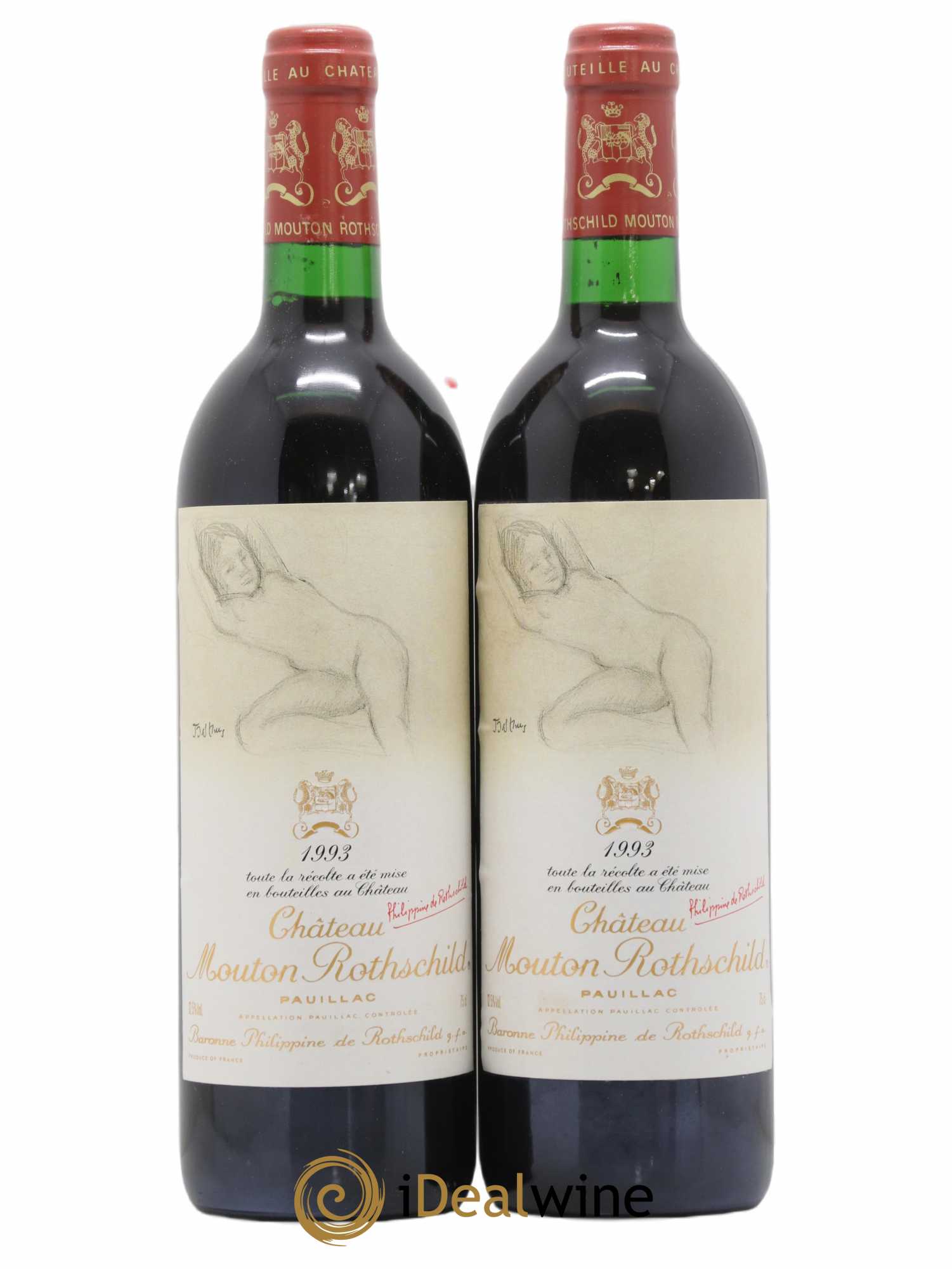 Château Mouton Rothschild 1er Grand Cru Classé 1993 - Lot de 2 bouteilles - 0