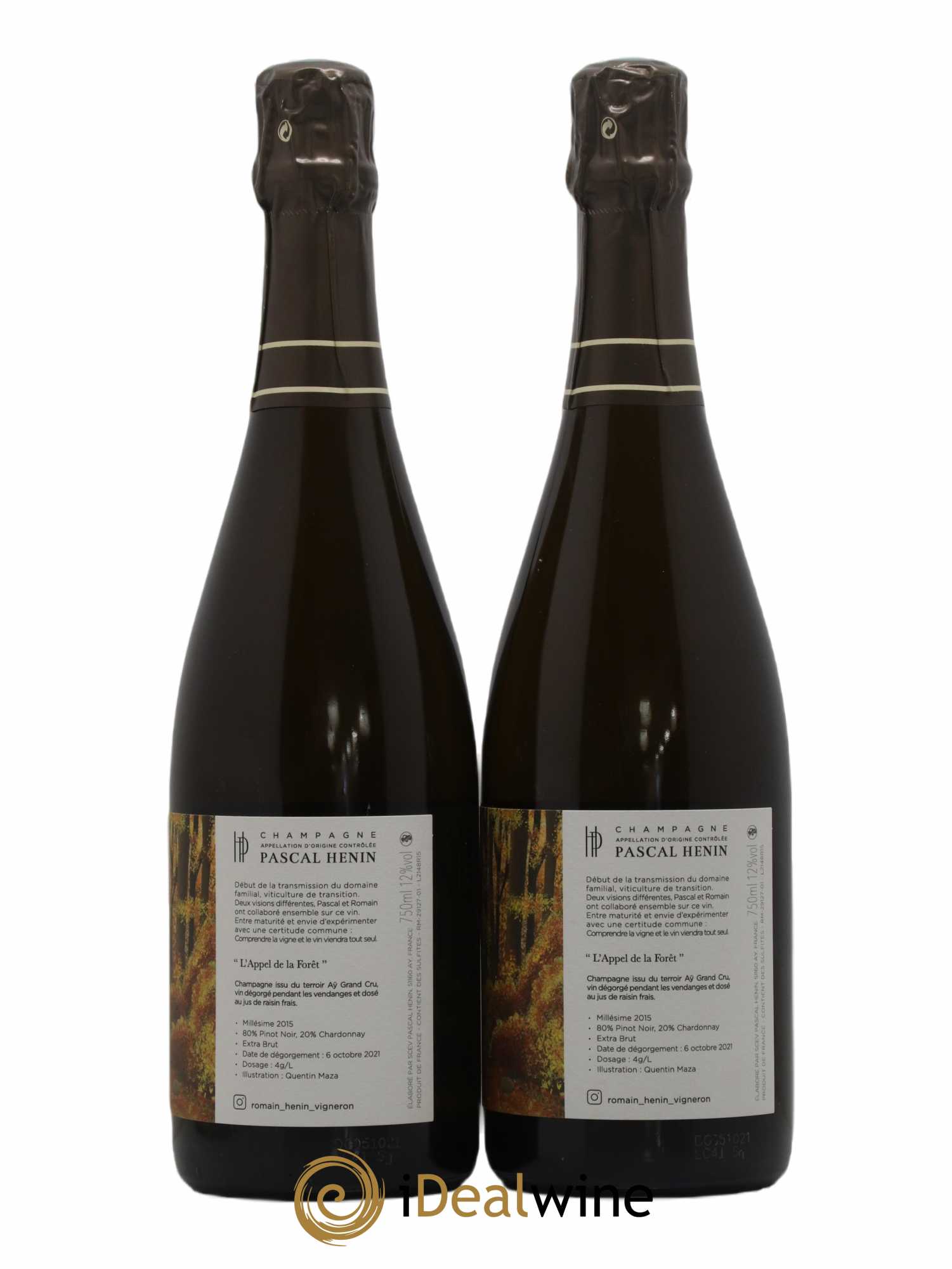 L'Appel de la Fôret Romain Henin 2015 - Lot of 2 bottles - 1