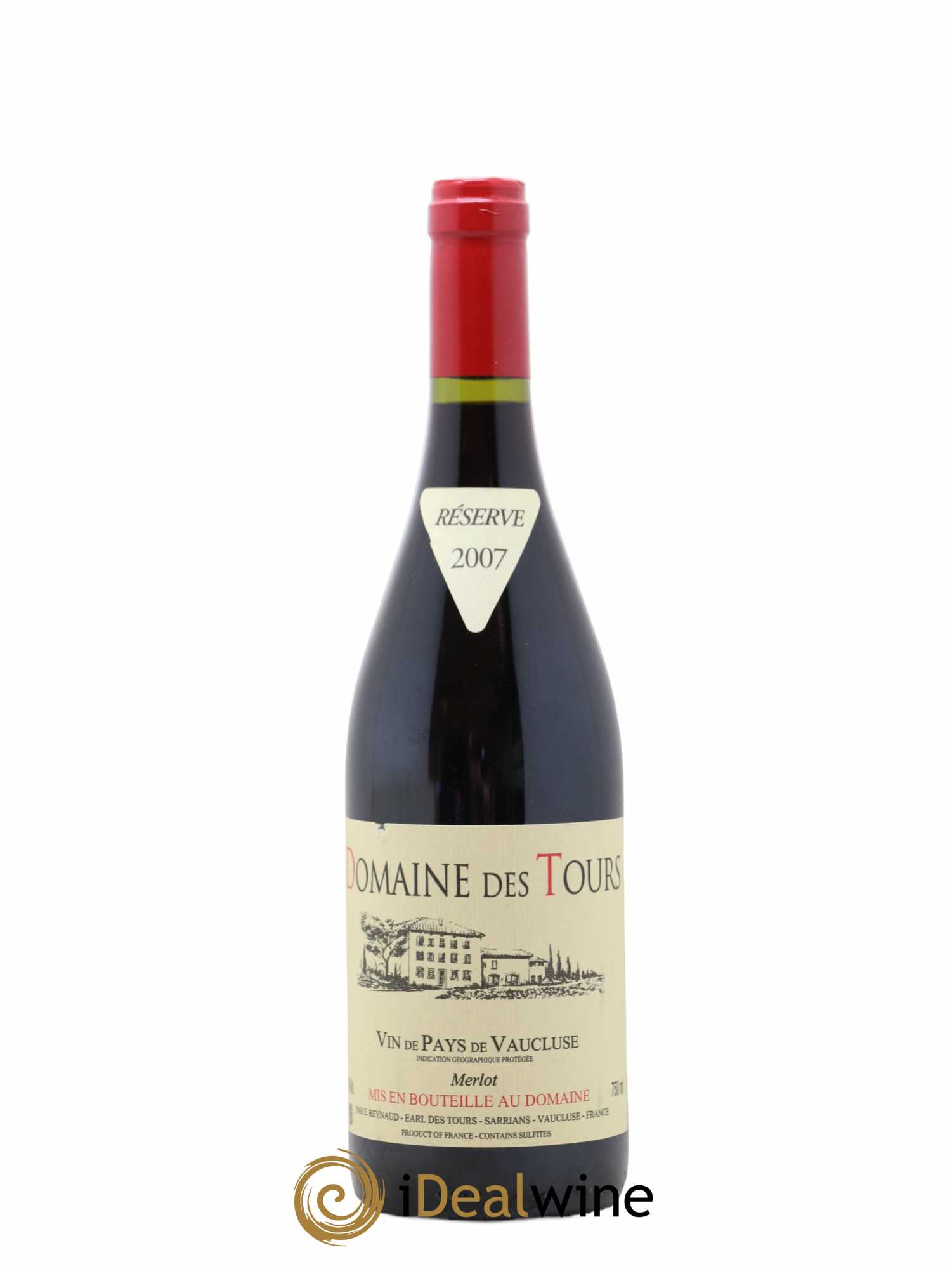 Vaucluse Domaine des Tours Merlot Emmanuel Reynaud 2007 - Lot de 1 bouteille - 0