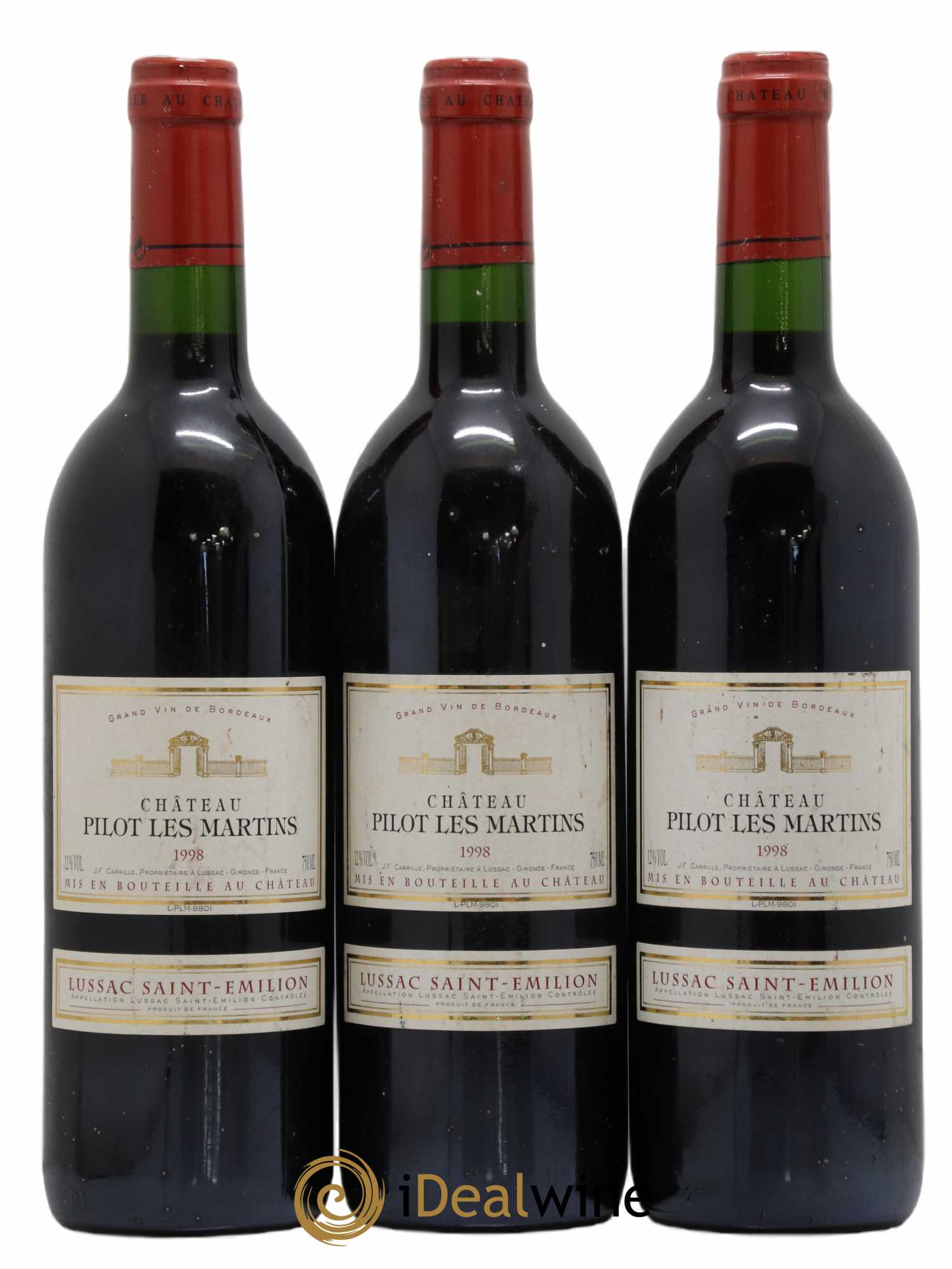 Lussac Saint-Émilion (ohne Mindestpreis) 1998 - Posten von 3 Flaschen - 0