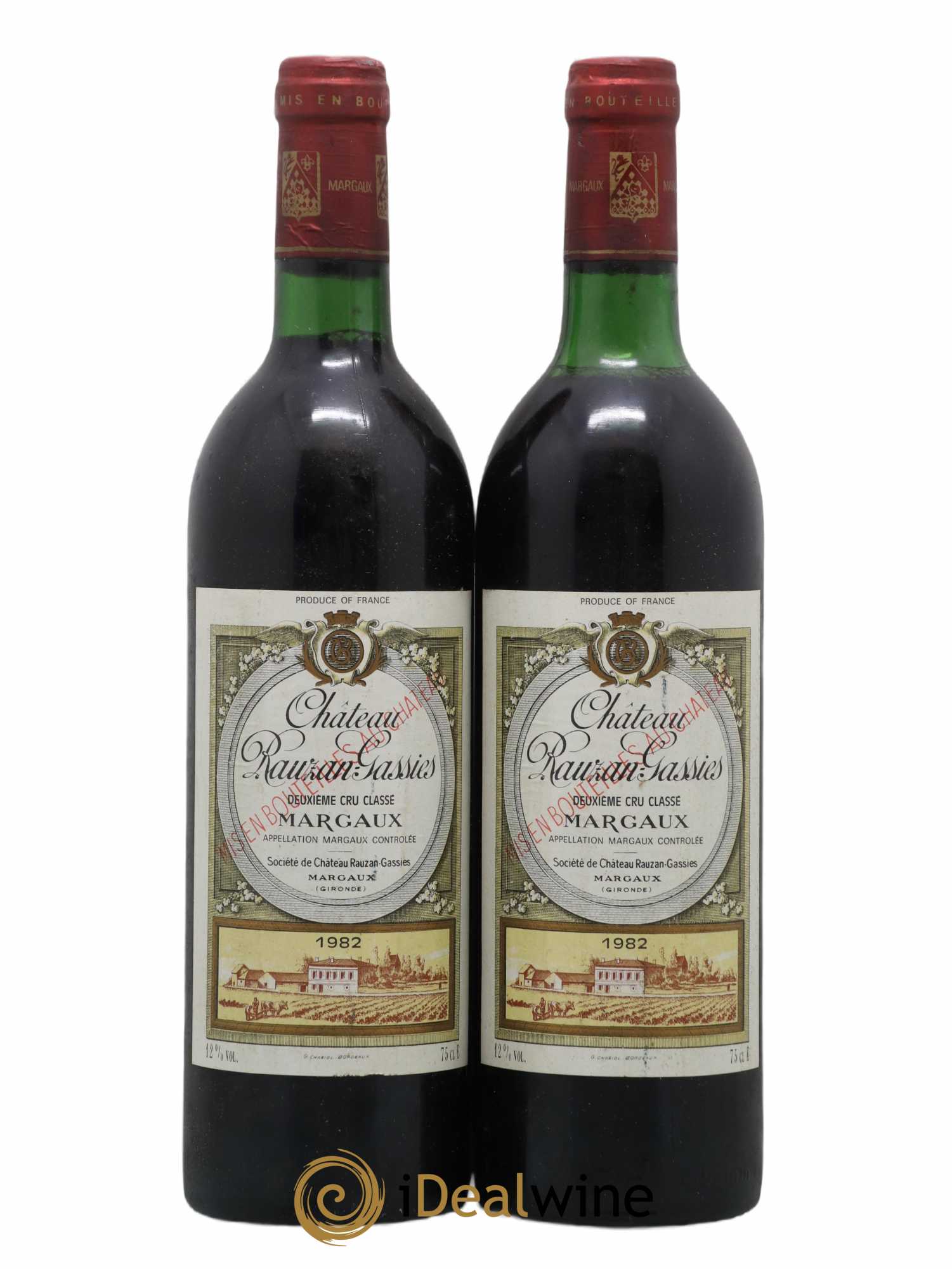 Château Rauzan-Gassies 2ème Grand Cru Classé 1982 - Lot de 2 bouteilles - 0
