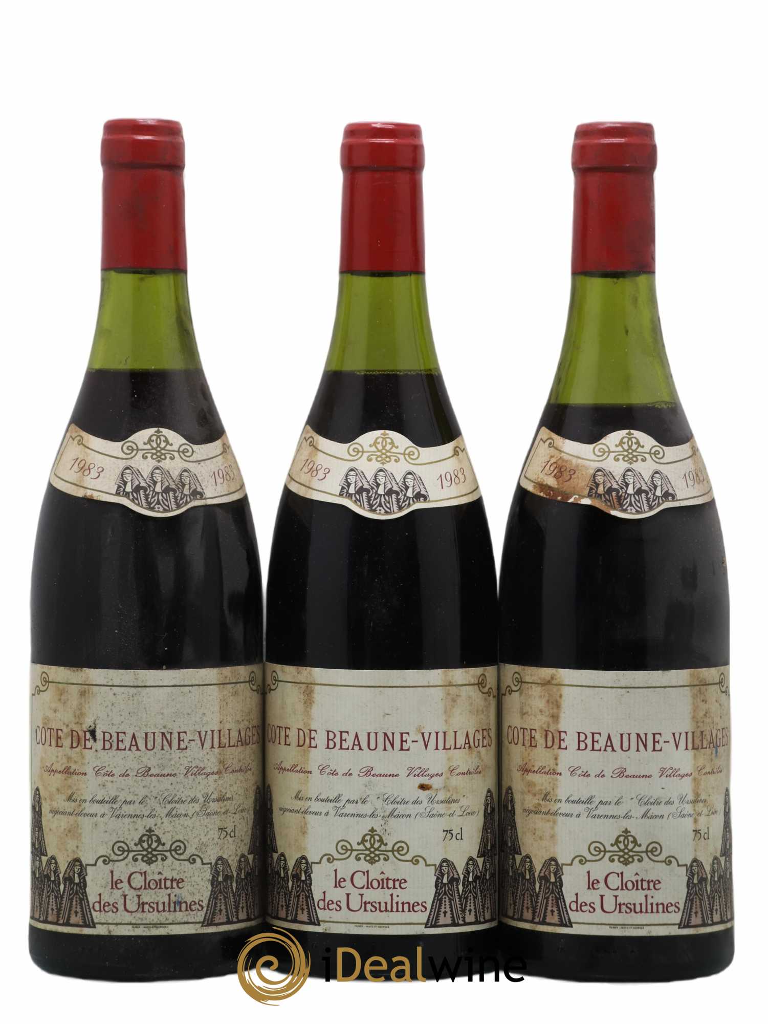 Côte de Beaune-Villages Le Cloître Des Ursulines 1983 - Lot de 3 bouteilles - 0