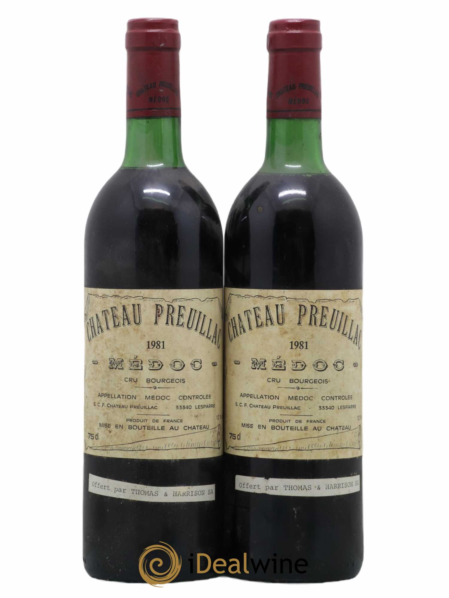 Château Preuillac 1981 - Lot de 2 bouteilles - 0