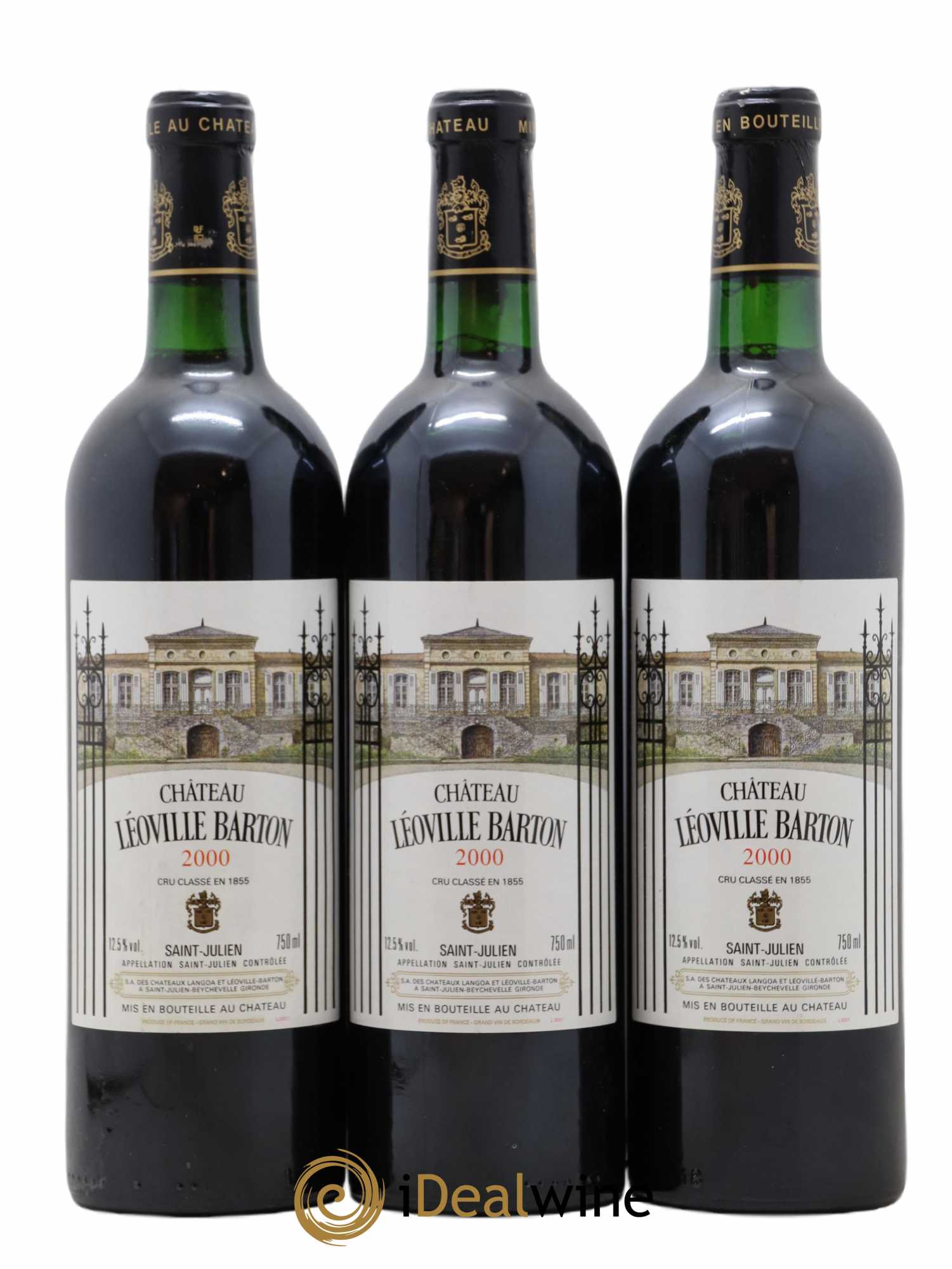 Château Léoville Barton 2ème Grand Cru Classé 2000 - Lot de 3 bouteilles - 0