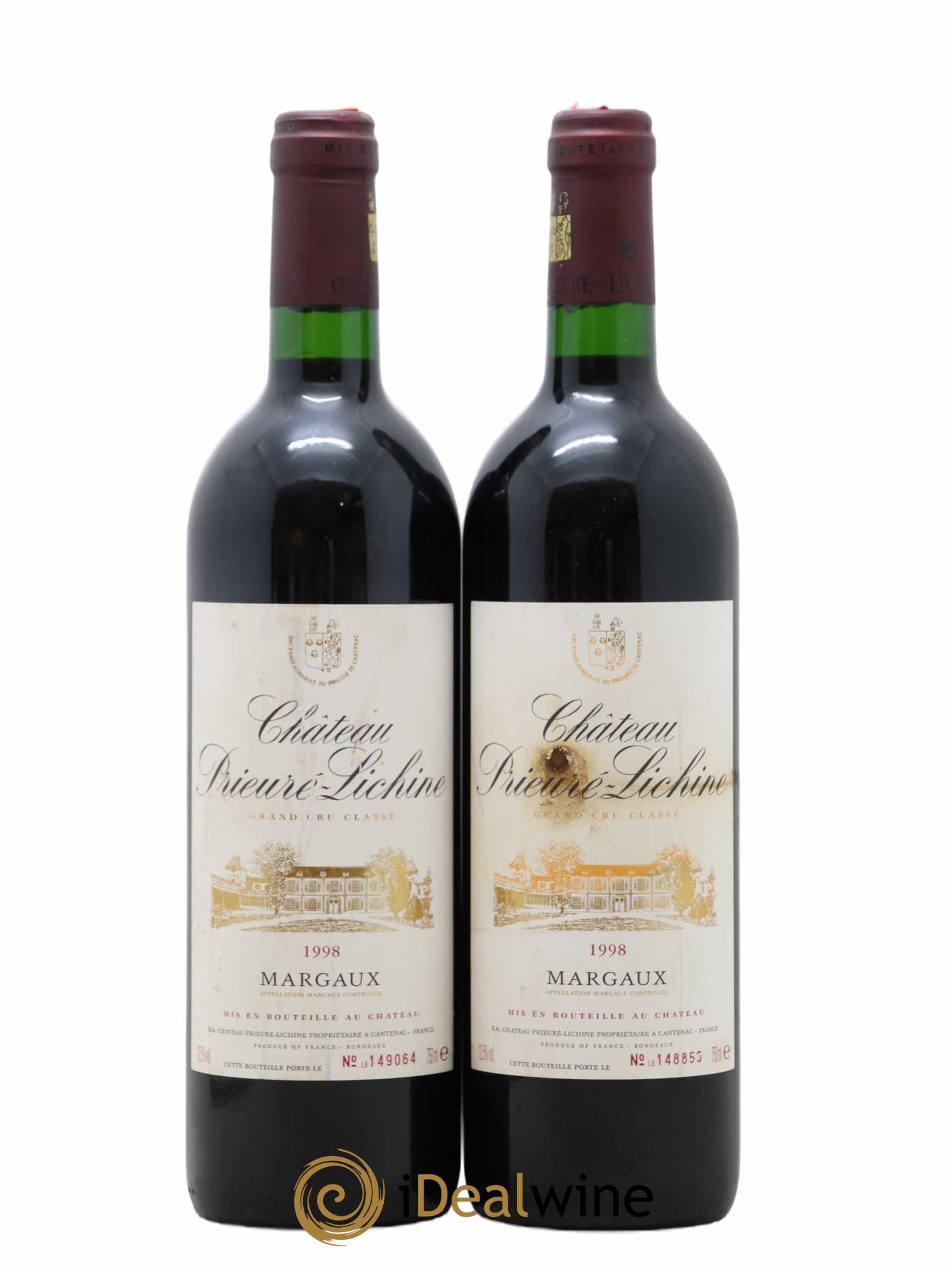 Château Prieuré Lichine 4ème Grand Cru Classé 1998 - Lot de 2 bouteilles - 0