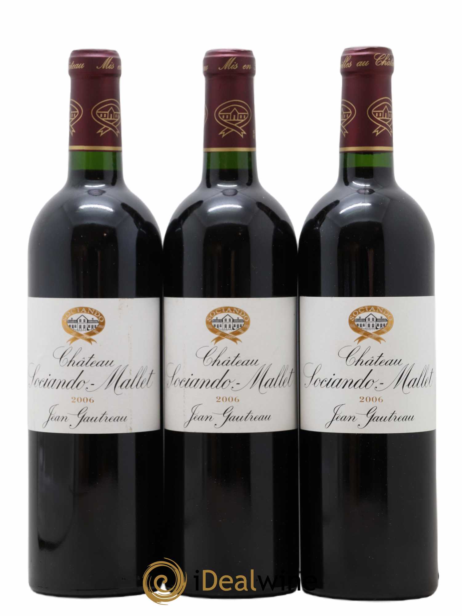 Château Sociando Mallet 2006 - Lot de 3 bouteilles - 0
