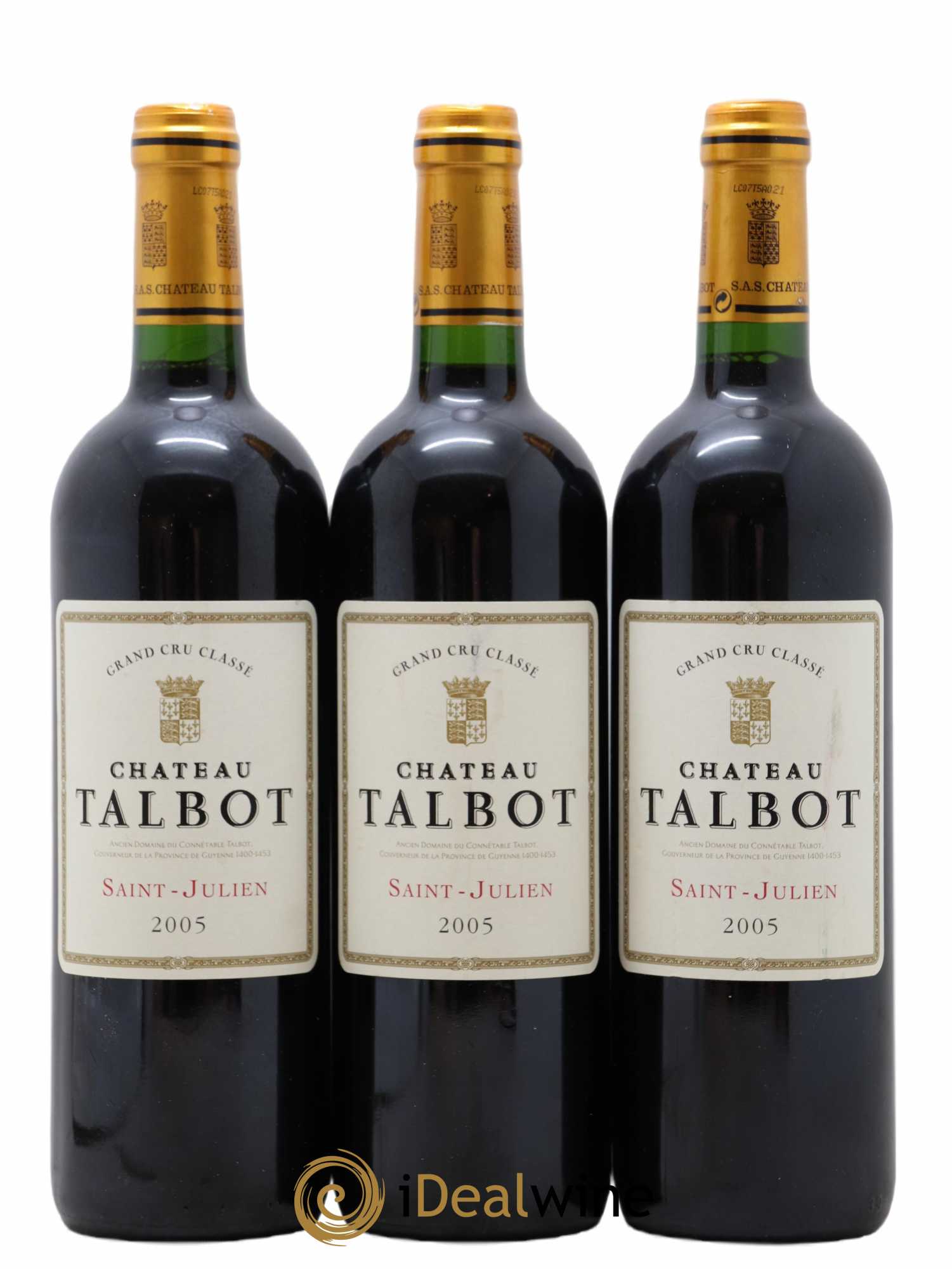 Château Talbot 4ème Grand Cru Classé 2005 - Lot de 3 bouteilles - 0