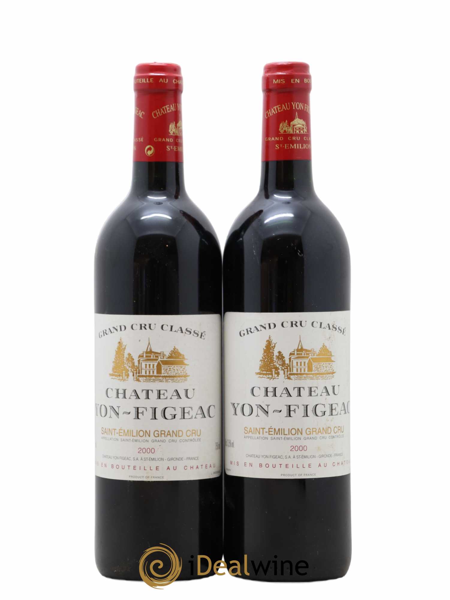 Château Yon Figeac Grand Cru Classé 2000 - Lot de 2 bouteilles - 0