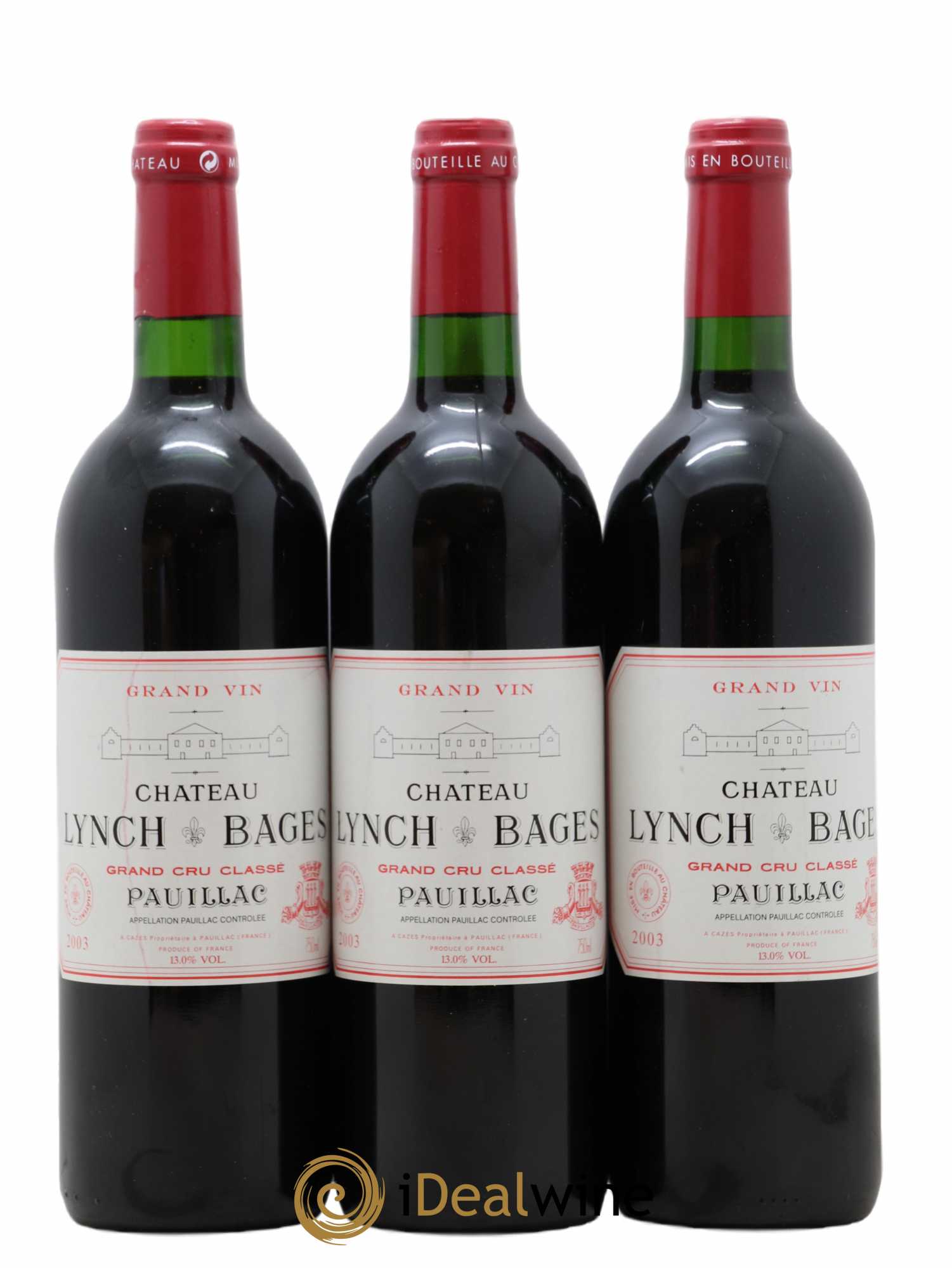 Château Lynch Bages 5ème Grand Cru Classé 2003 - Lot de 3 bouteilles - 0