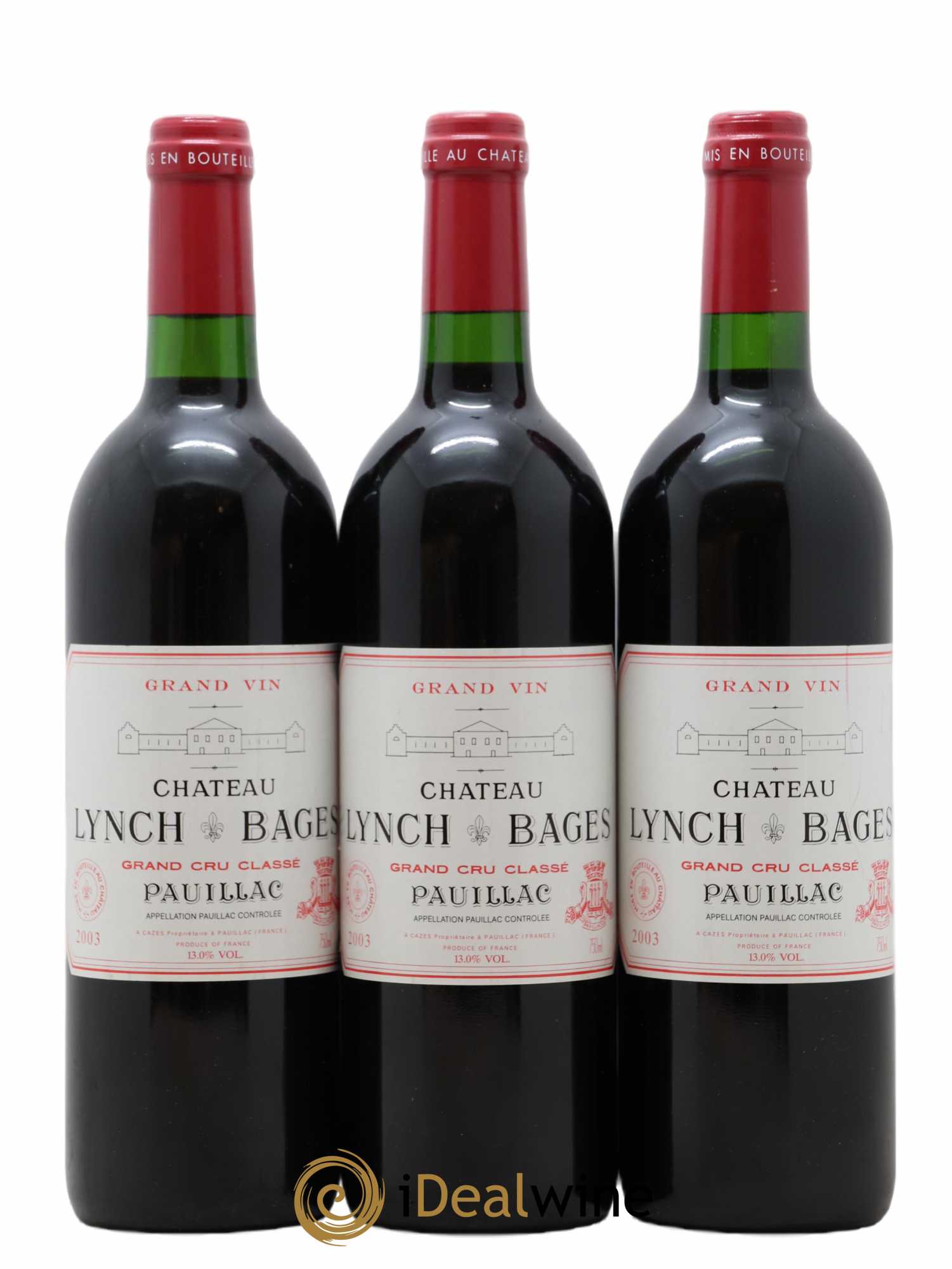 Château Lynch Bages 5ème Grand Cru Classé 2003 - Lot de 3 bouteilles - 0