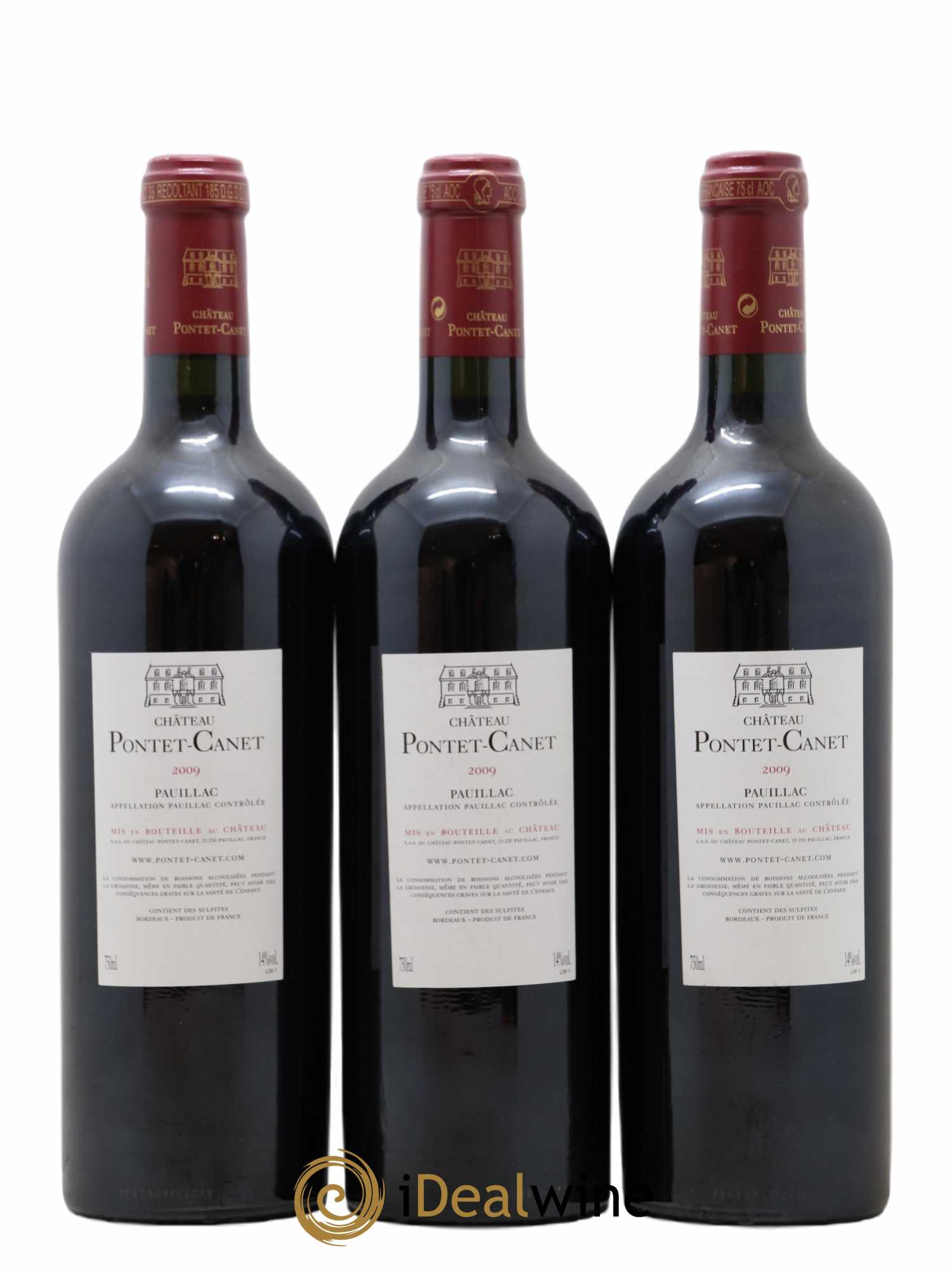 Château Pontet Canet 5ème Grand Cru Classé 2009 - Lot de 3 bouteilles - 1