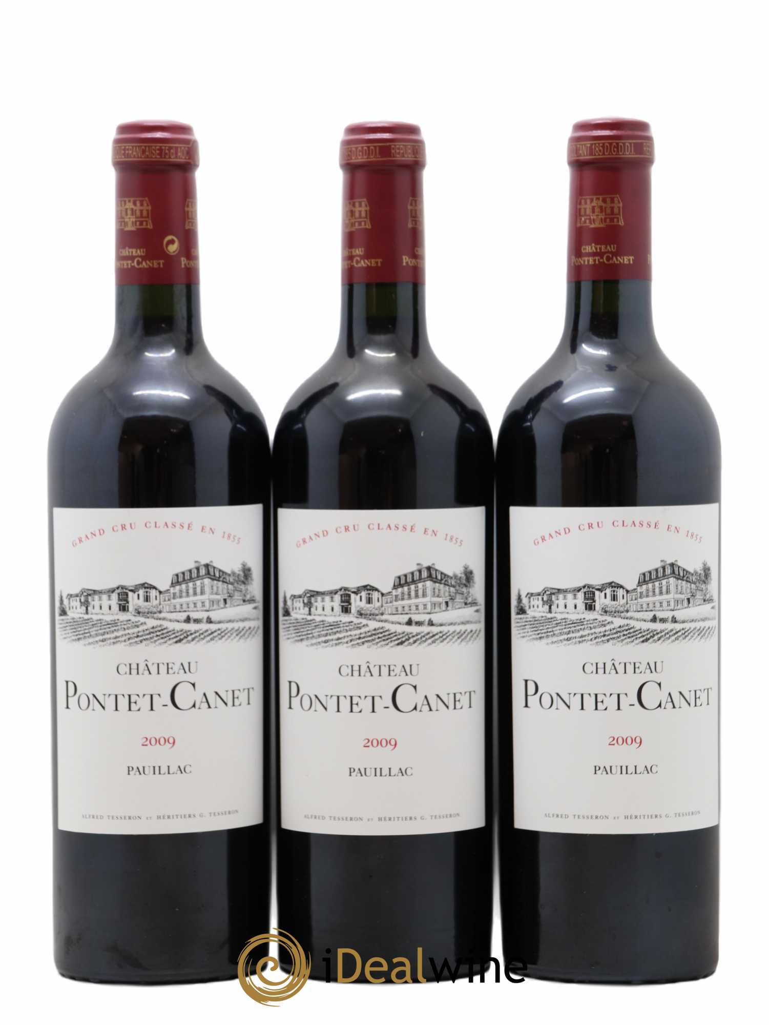 Château Pontet Canet 5ème Grand Cru Classé 2009 - Lot de 3 bouteilles - 0