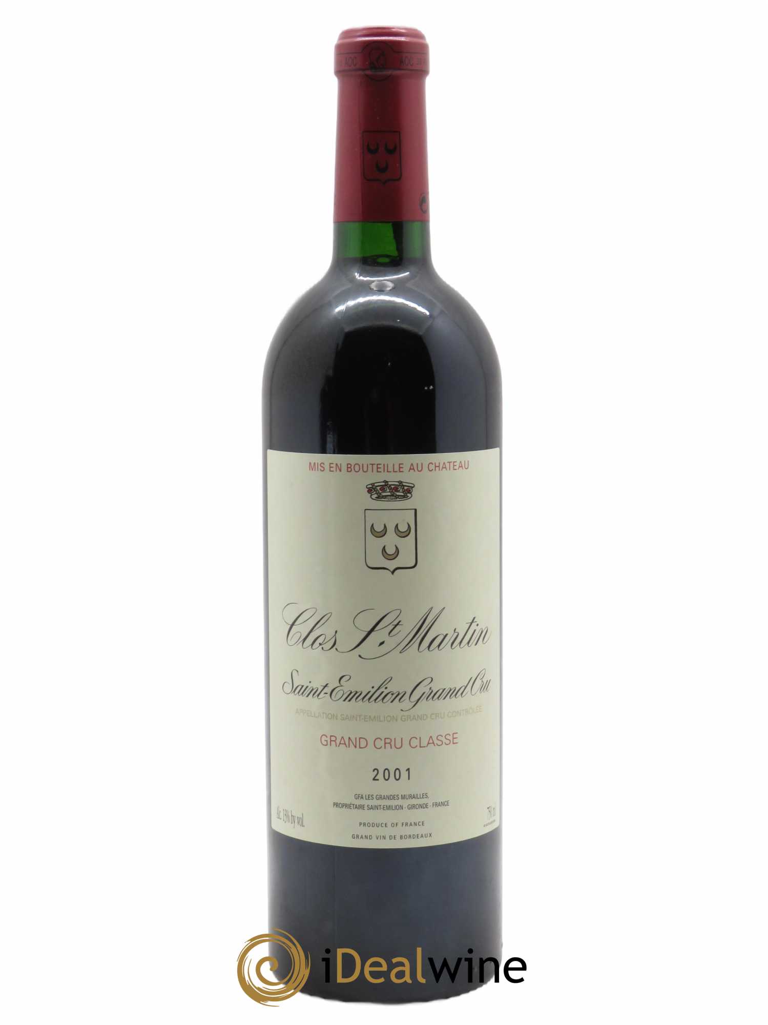 Clos Saint Martin Grand Cru Classé 2001 - Lot of 1 bottle - 0