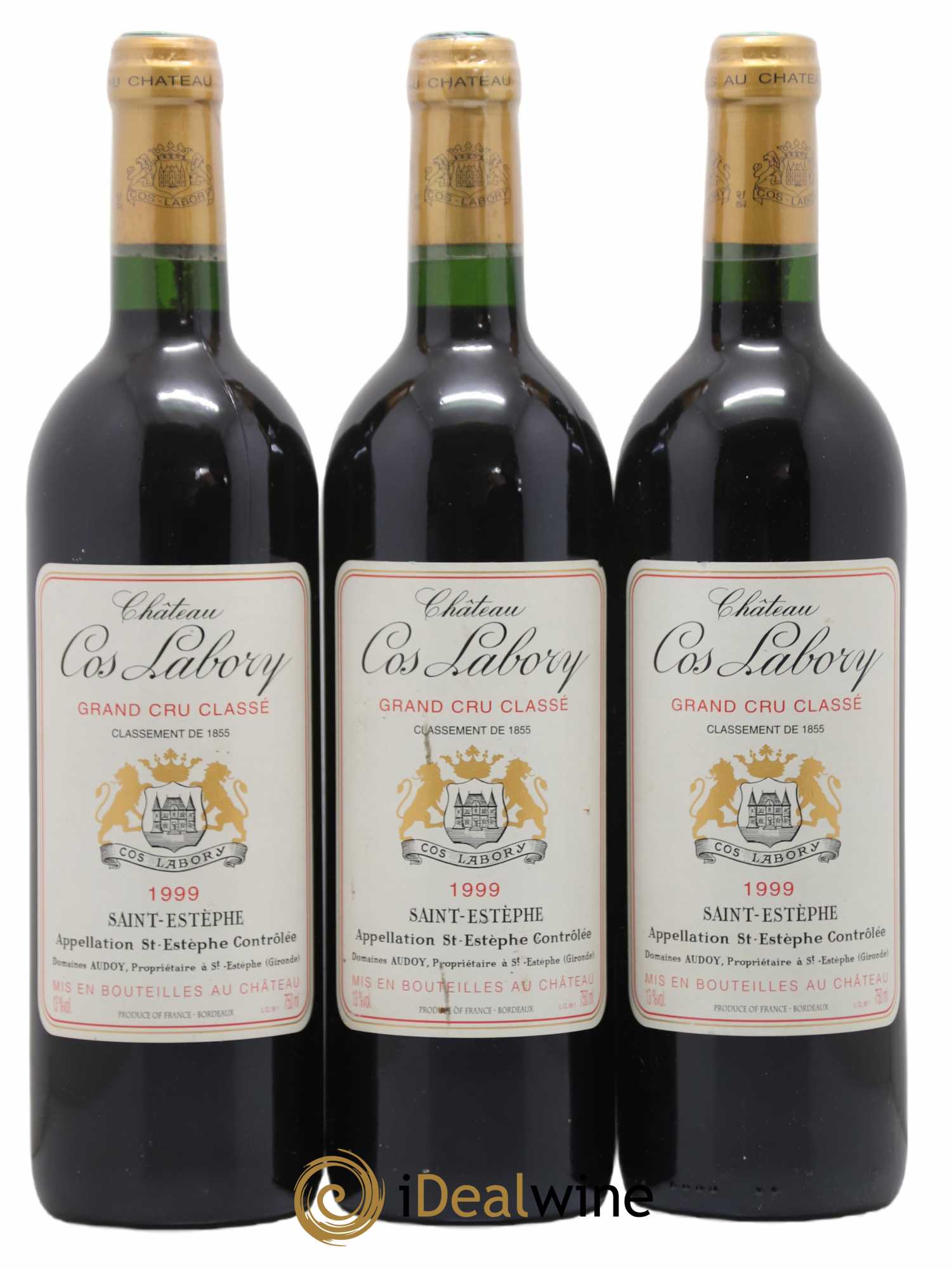 Château Cos Labory 5ème Grand Cru Classé 1999 - Lot de 3 bouteilles - 0