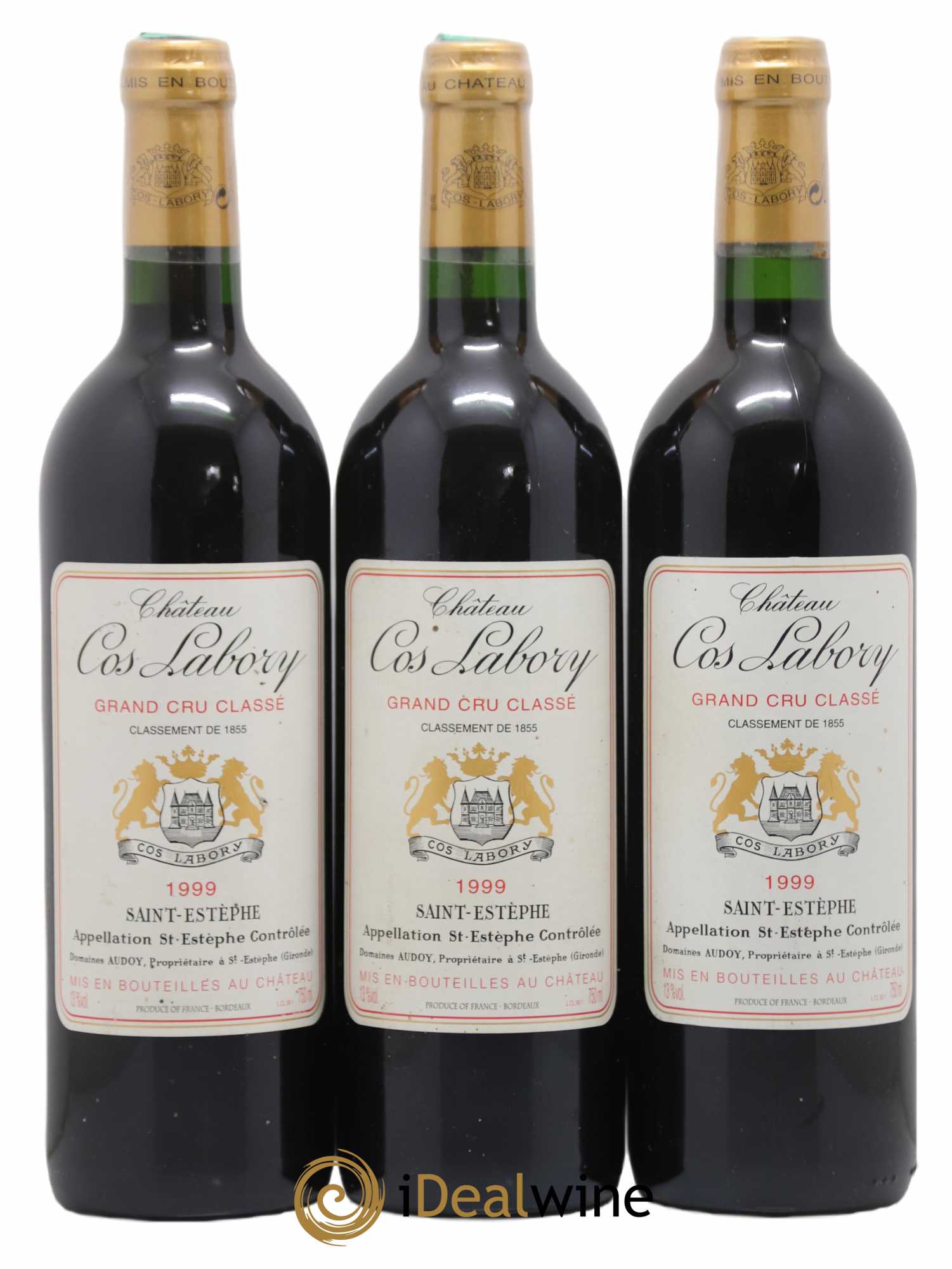 Château Cos Labory 5ème Grand Cru Classé 1999 - Lot de 3 bouteilles - 0