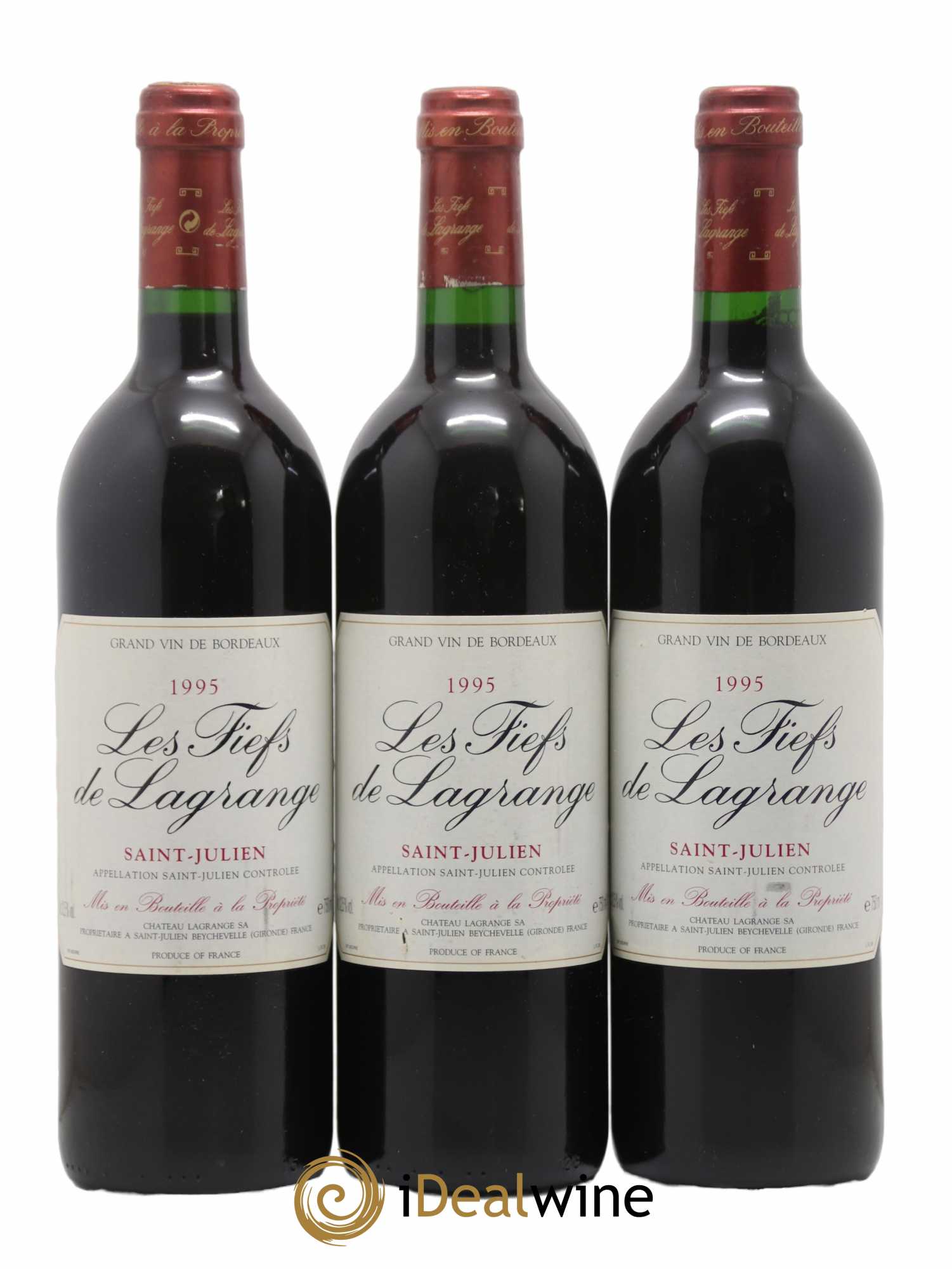 Les Fiefs de Lagrange Second Vin 1995 - Lot de 3 bouteilles - 0