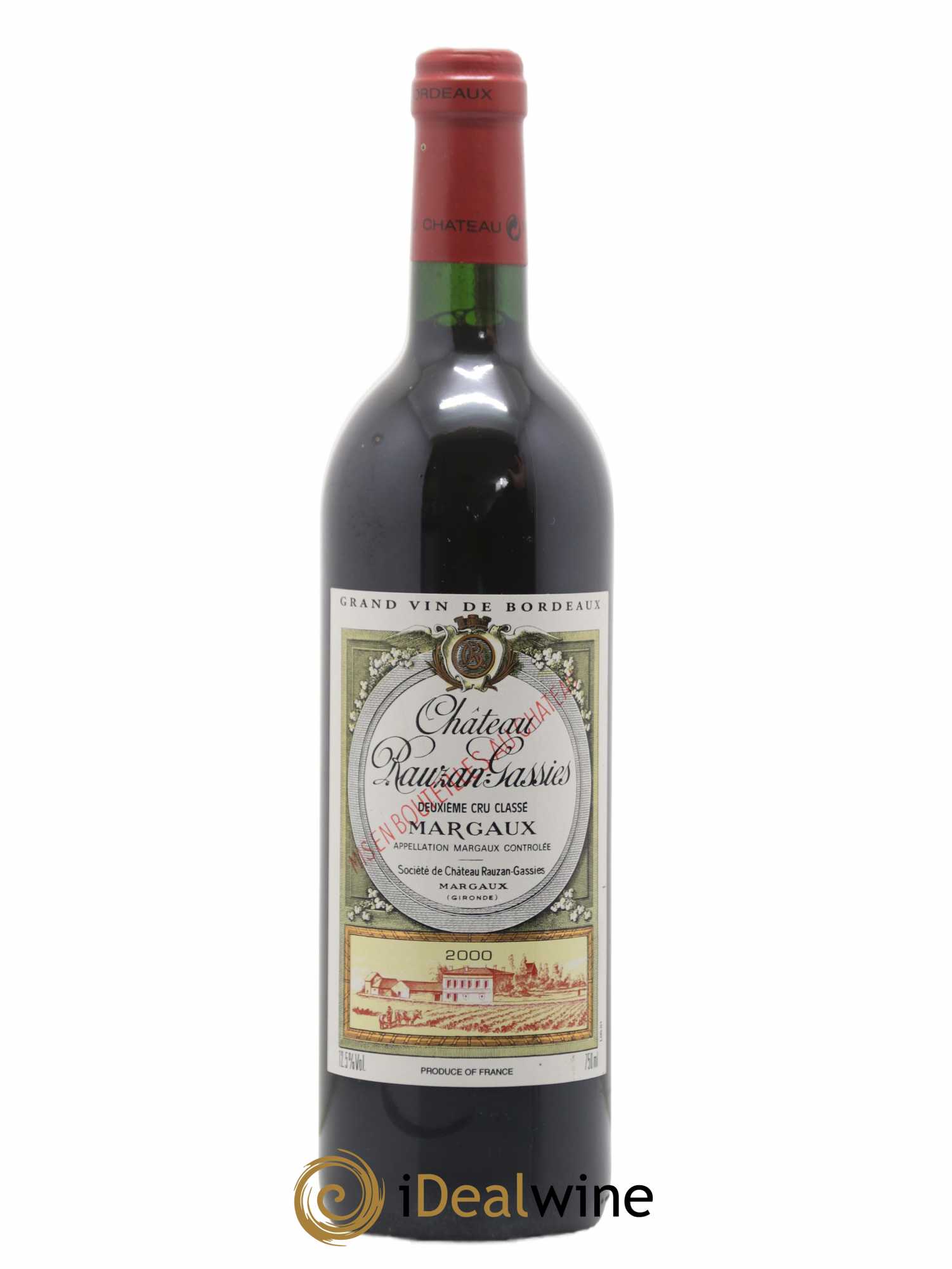 Château Rauzan-Gassies 2ème Grand Cru Classé 2000 - Lot de 1 bouteille - 0