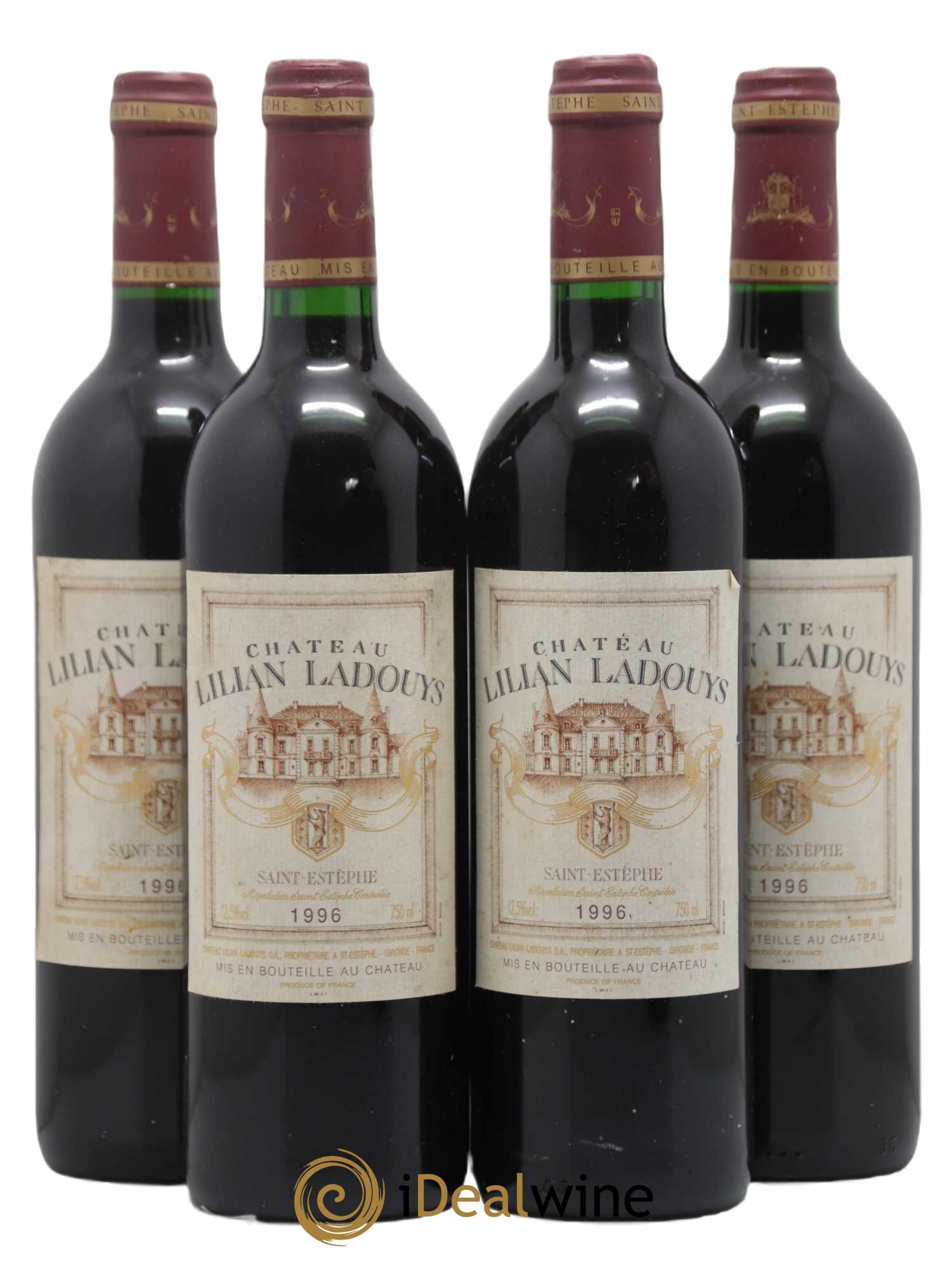 Château Lilian Ladouys Cru Bourgeois 1996 - Lot de 4 bouteilles - 0