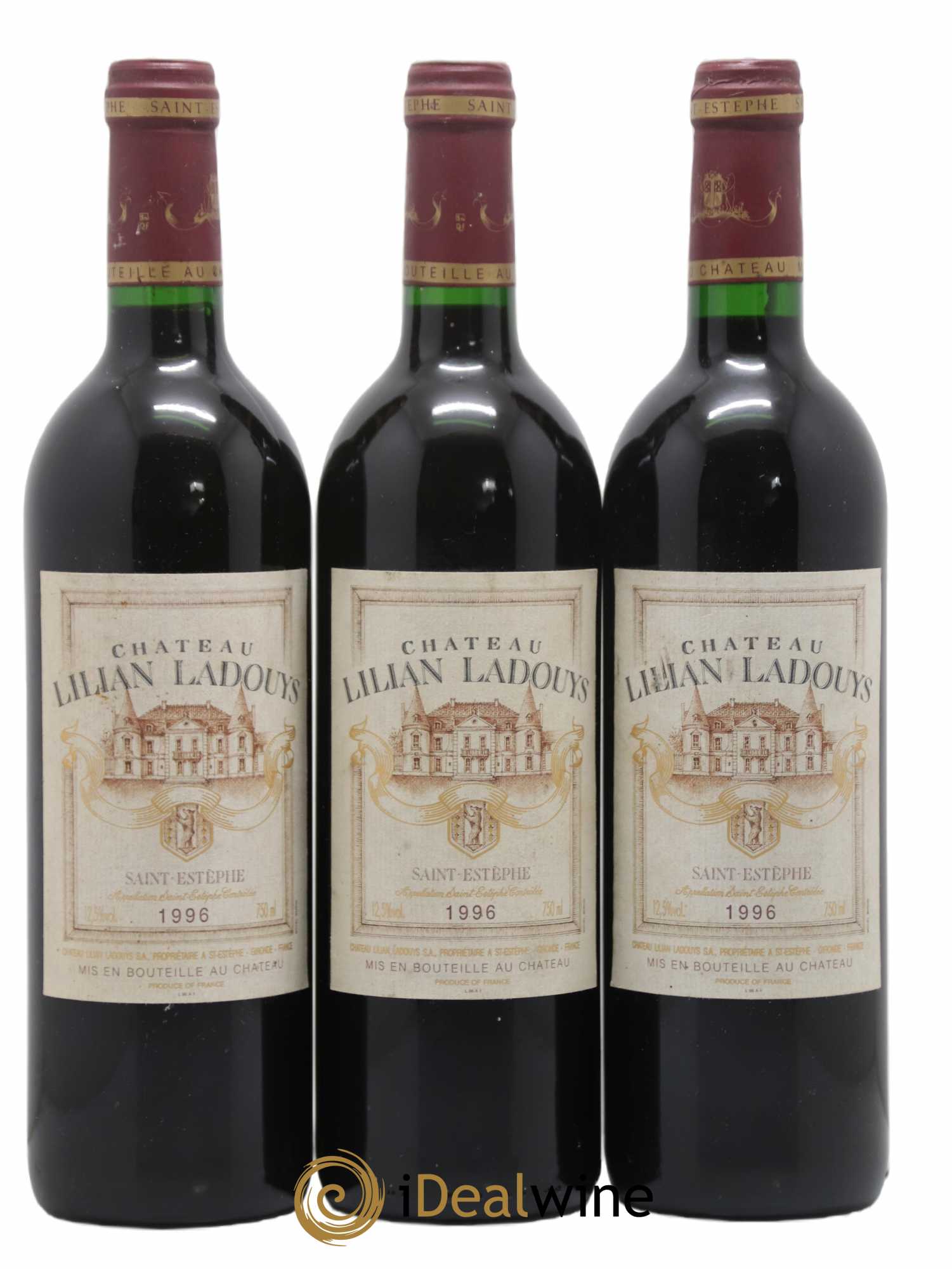 Château Lilian Ladouys Cru Bourgeois 1996 - Lot de 3 bouteilles - 0