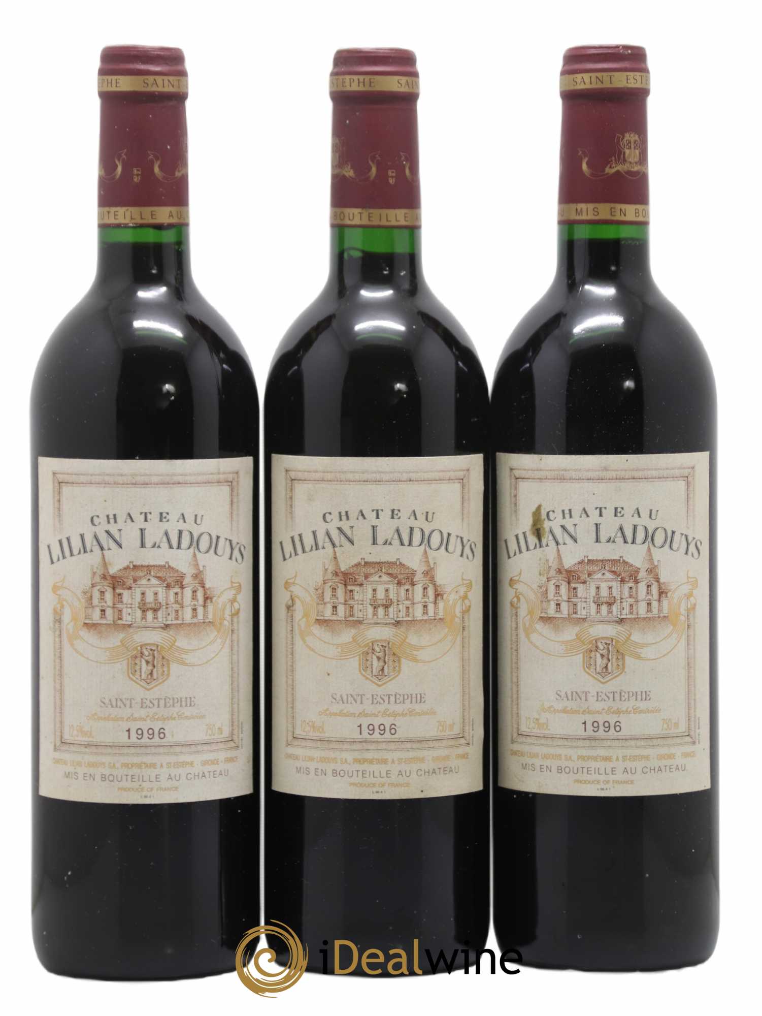 Château Lilian Ladouys Cru Bourgeois 1996 - Lot de 3 bouteilles - 0