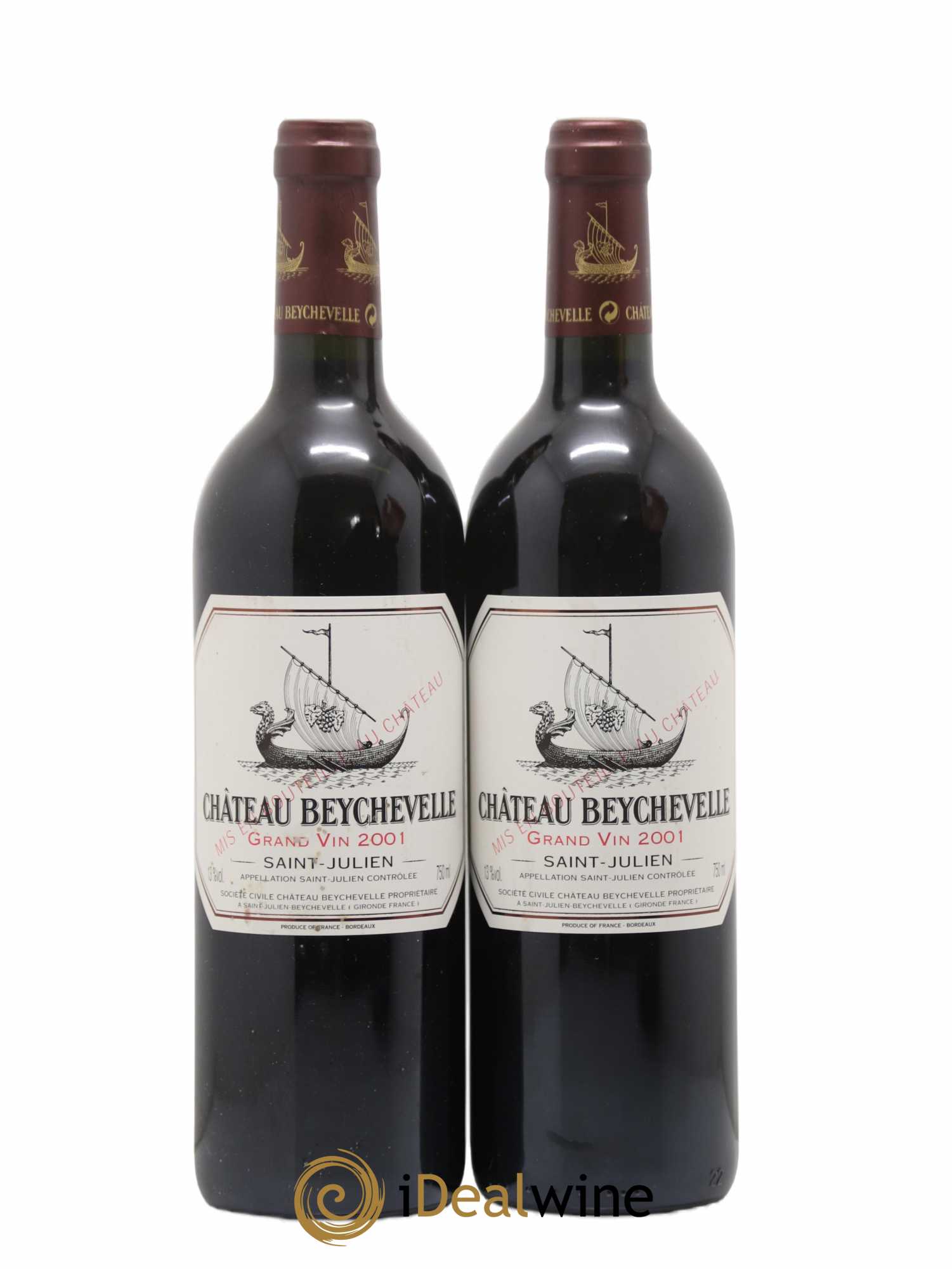 Château Beychevelle 4ème Grand Cru Classé 2001 - Lot de 2 bouteilles - 0