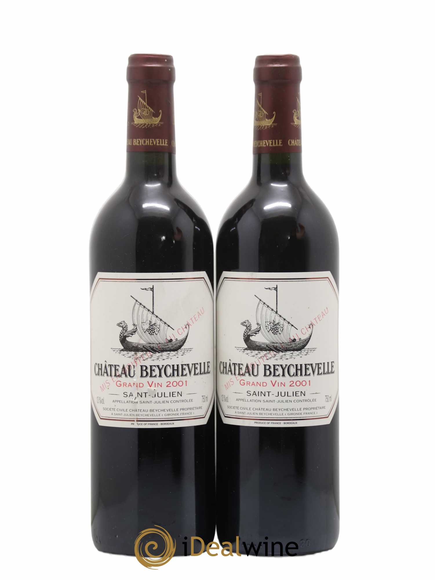 Château Beychevelle 4ème Grand Cru Classé 2001 - Lot de 2 bouteilles - 0