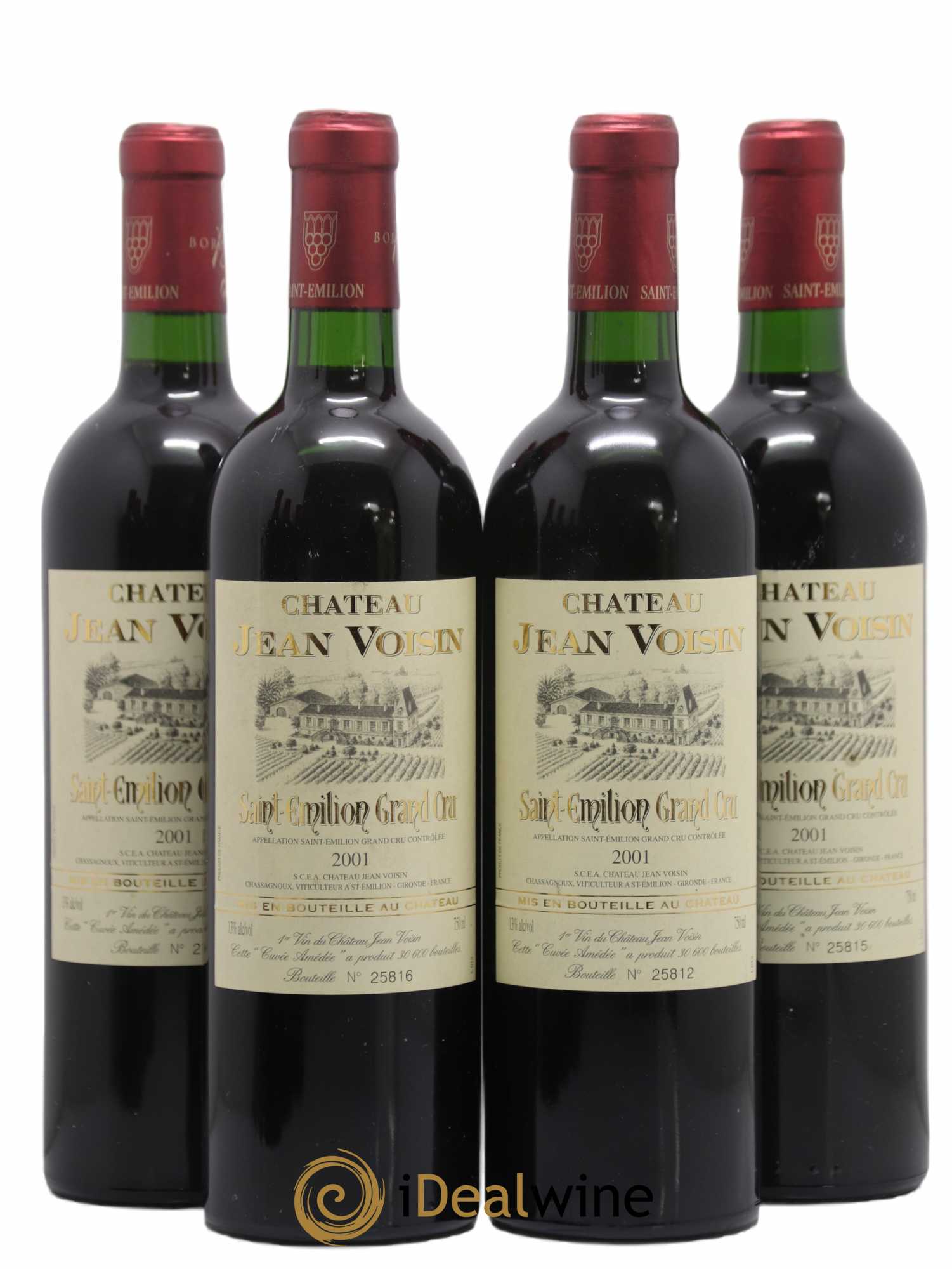 Saint-Émilion Grand Cru Château Jean Voisin 2001 - Posten von 4 Flaschen - 0