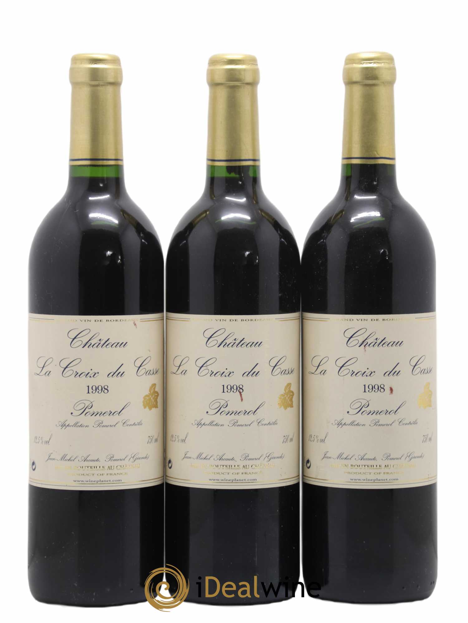 Château la Croix du Casse 1998 - Lot de 3 bouteilles - 0