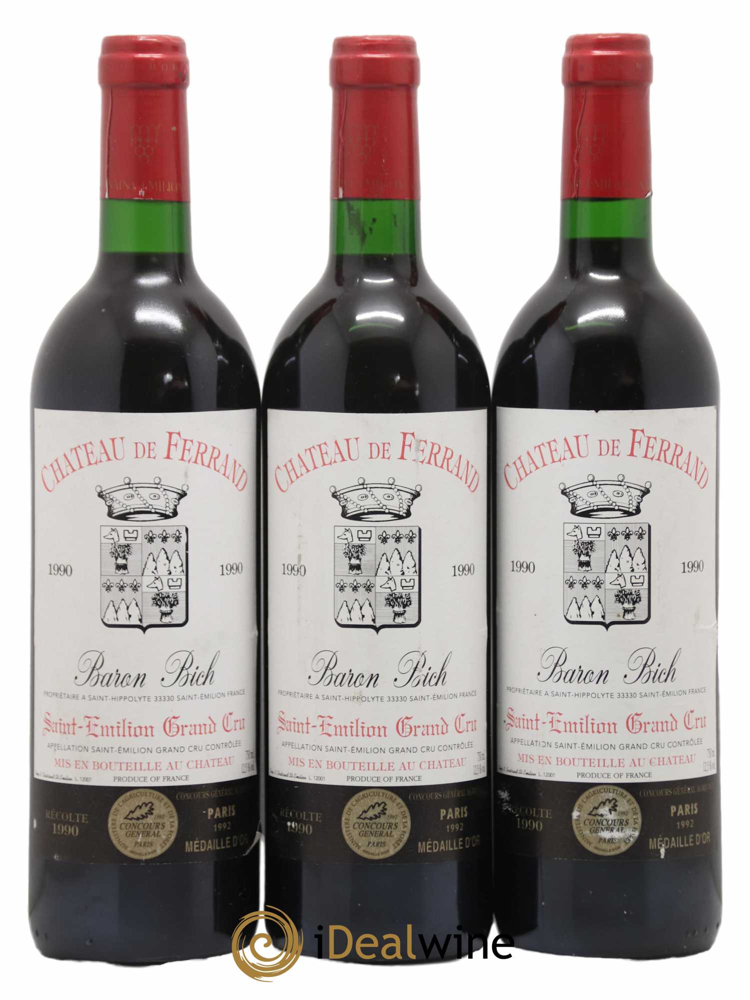 Château de Ferrand Grand Cru Classé 1990 - Lot de 3 bouteilles - 0