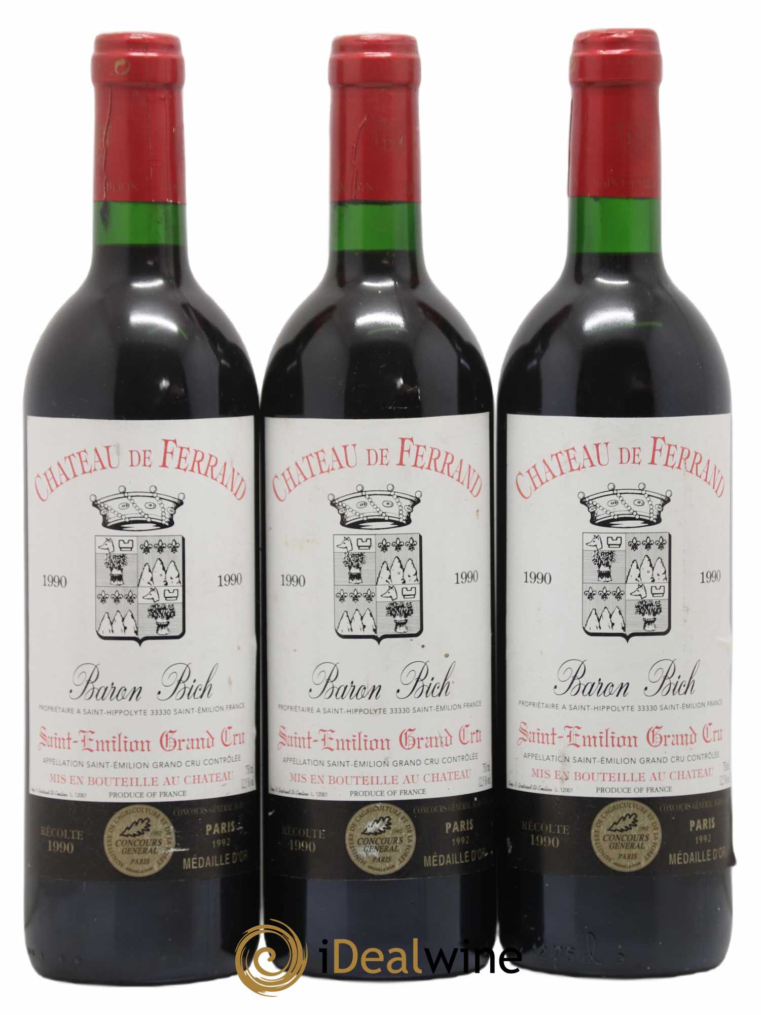 Château de Ferrand Grand Cru Classé 1990 - Lot de 3 bouteilles - 0