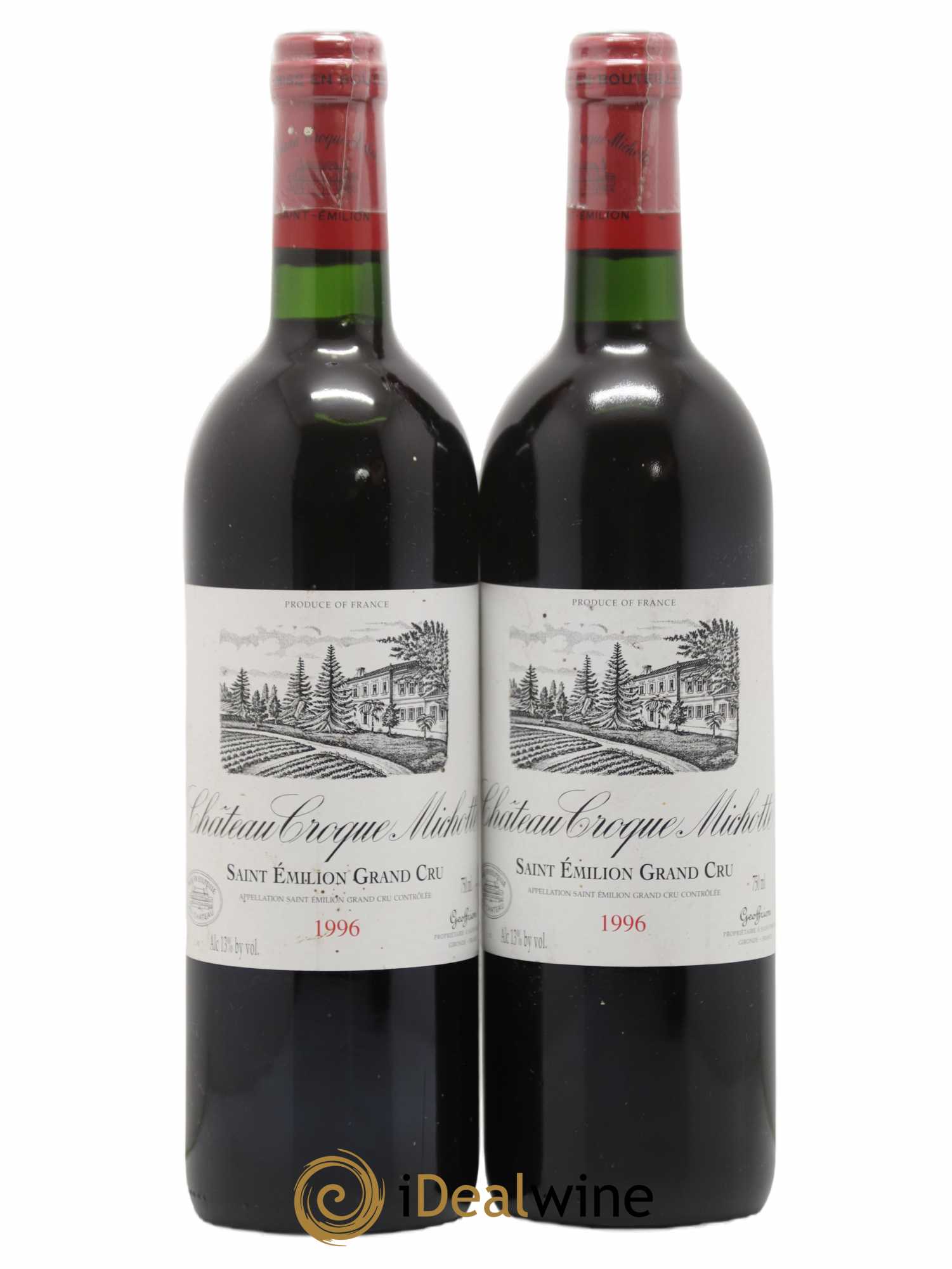 Château Croque Michotte 1996 - Lot de 2 bouteilles - 0