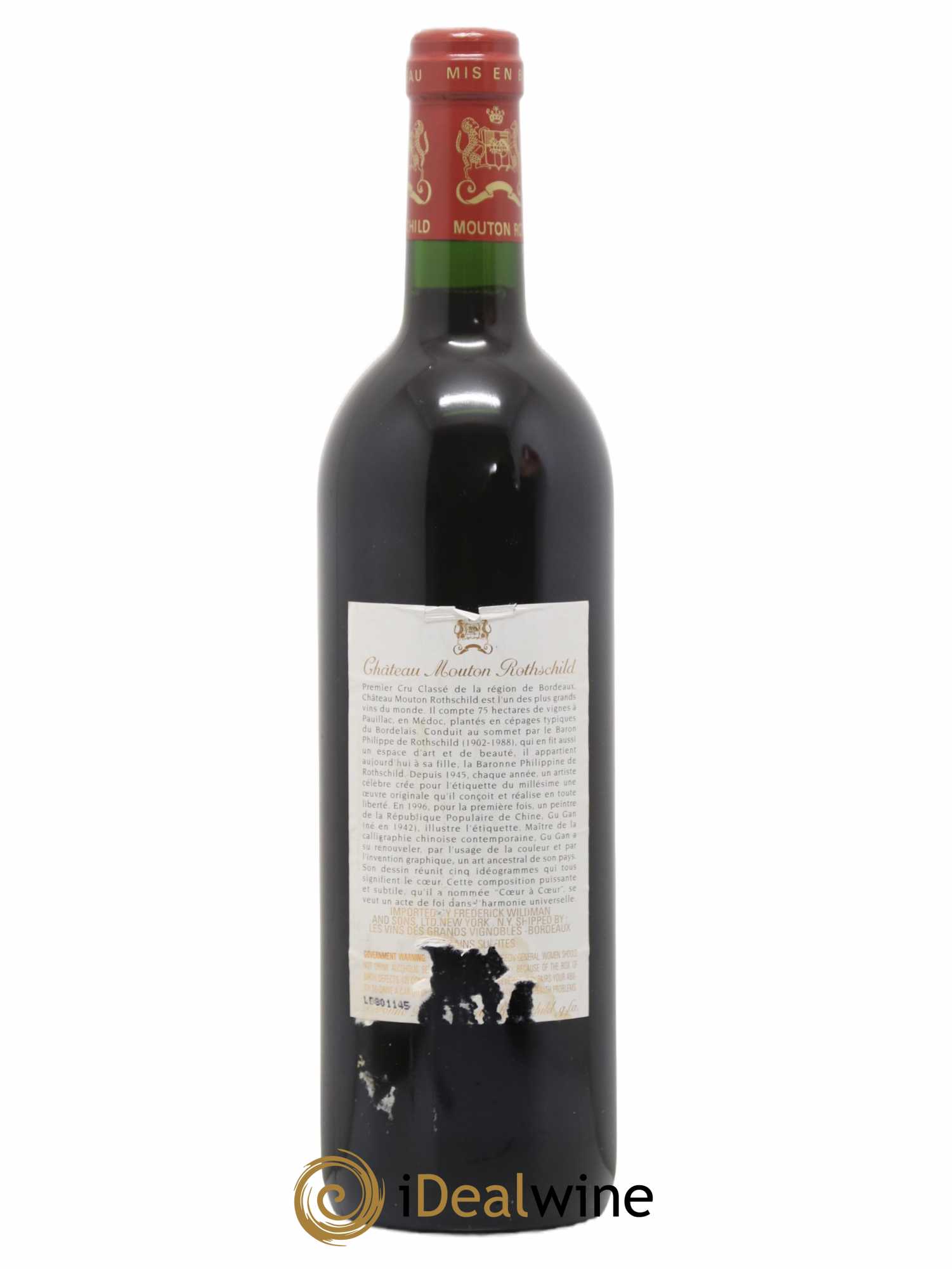 Château Mouton Rothschild 1er Grand Cru Classé 1996 - Lot de 1 bouteille - 1