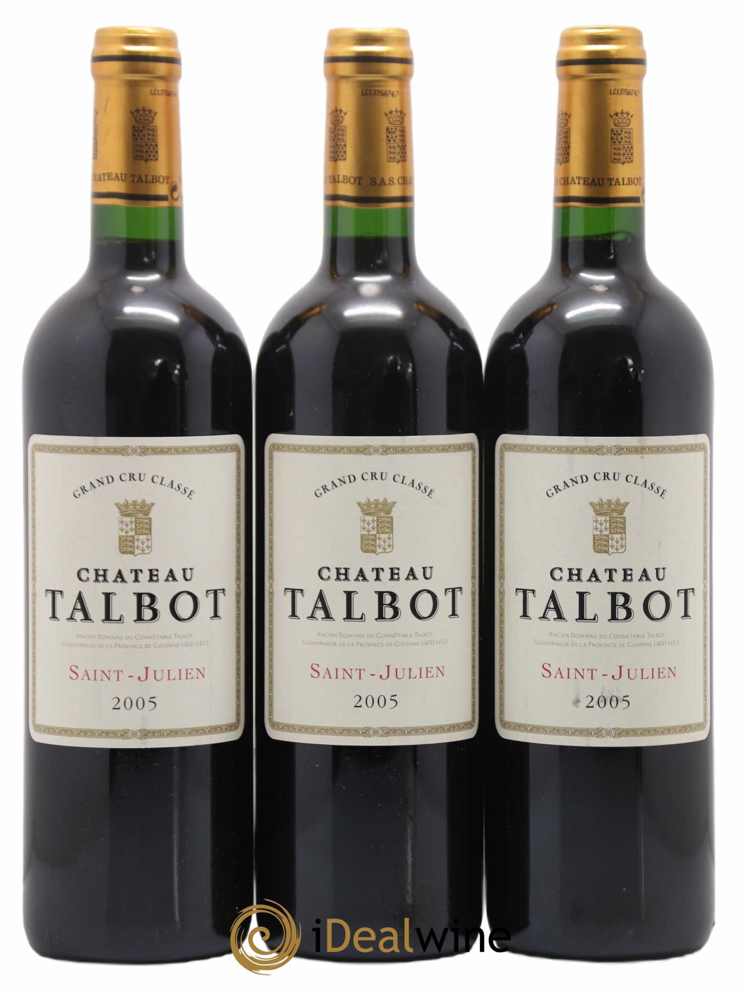 Château Talbot 4ème Grand Cru Classé 2005 - Lot de 3 bouteilles - 0