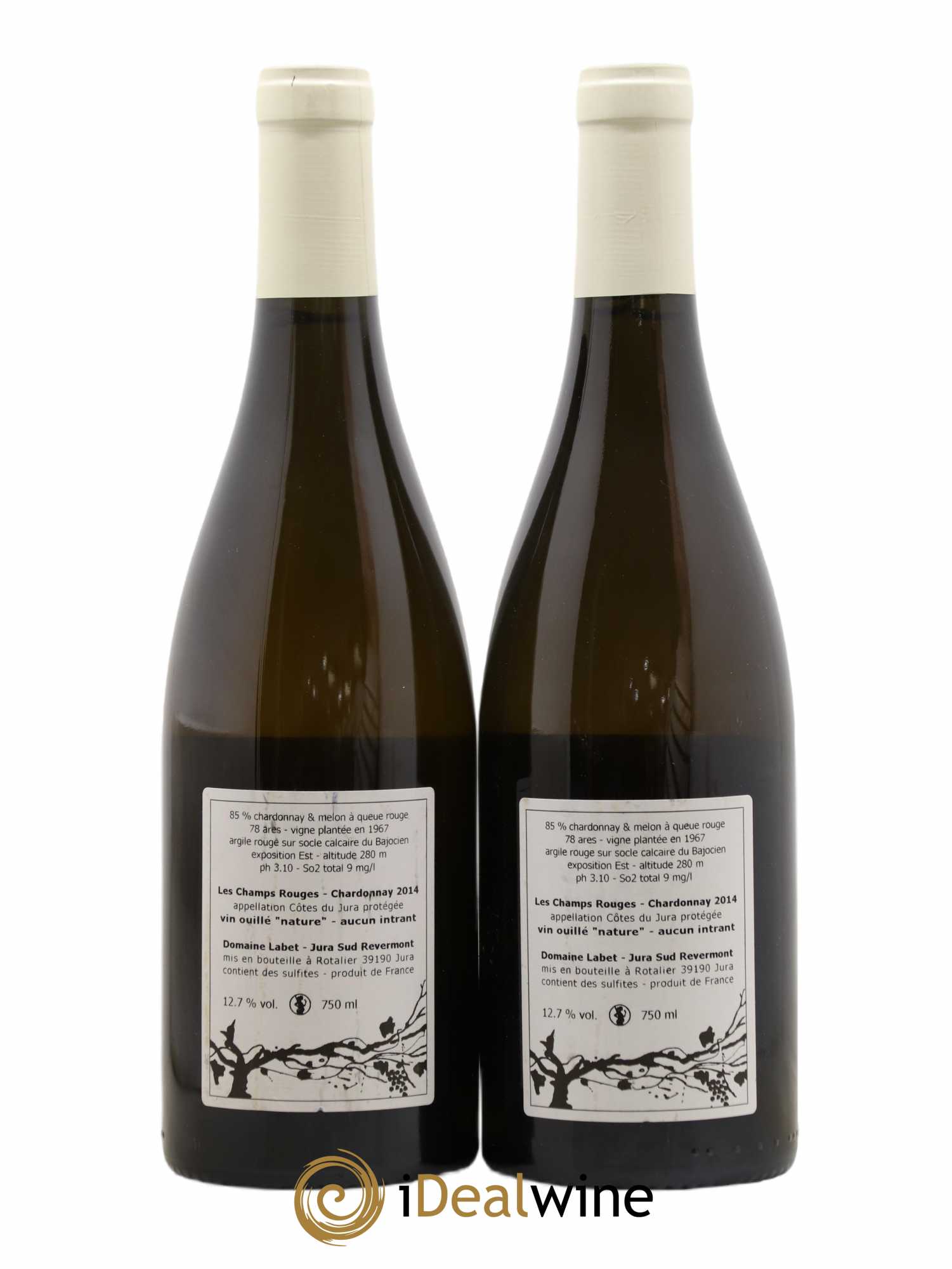 Côtes du Jura Chardonnay Les Champs Rouges Romain - Julien - Charline Labet 2014 - Lot de 2 bouteilles - 1