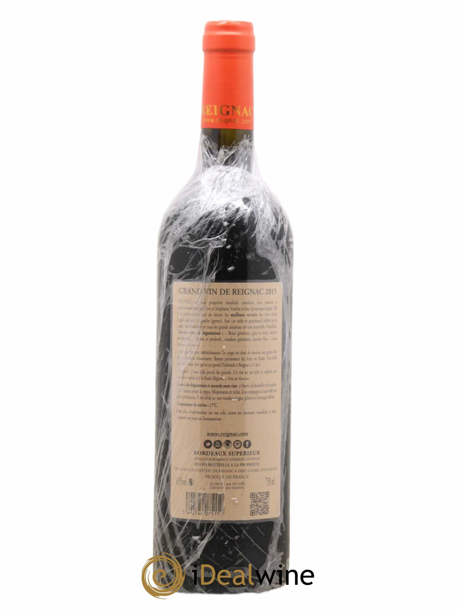 Grand vin de Reignac 2015 - Lot de 1 bouteille - 1