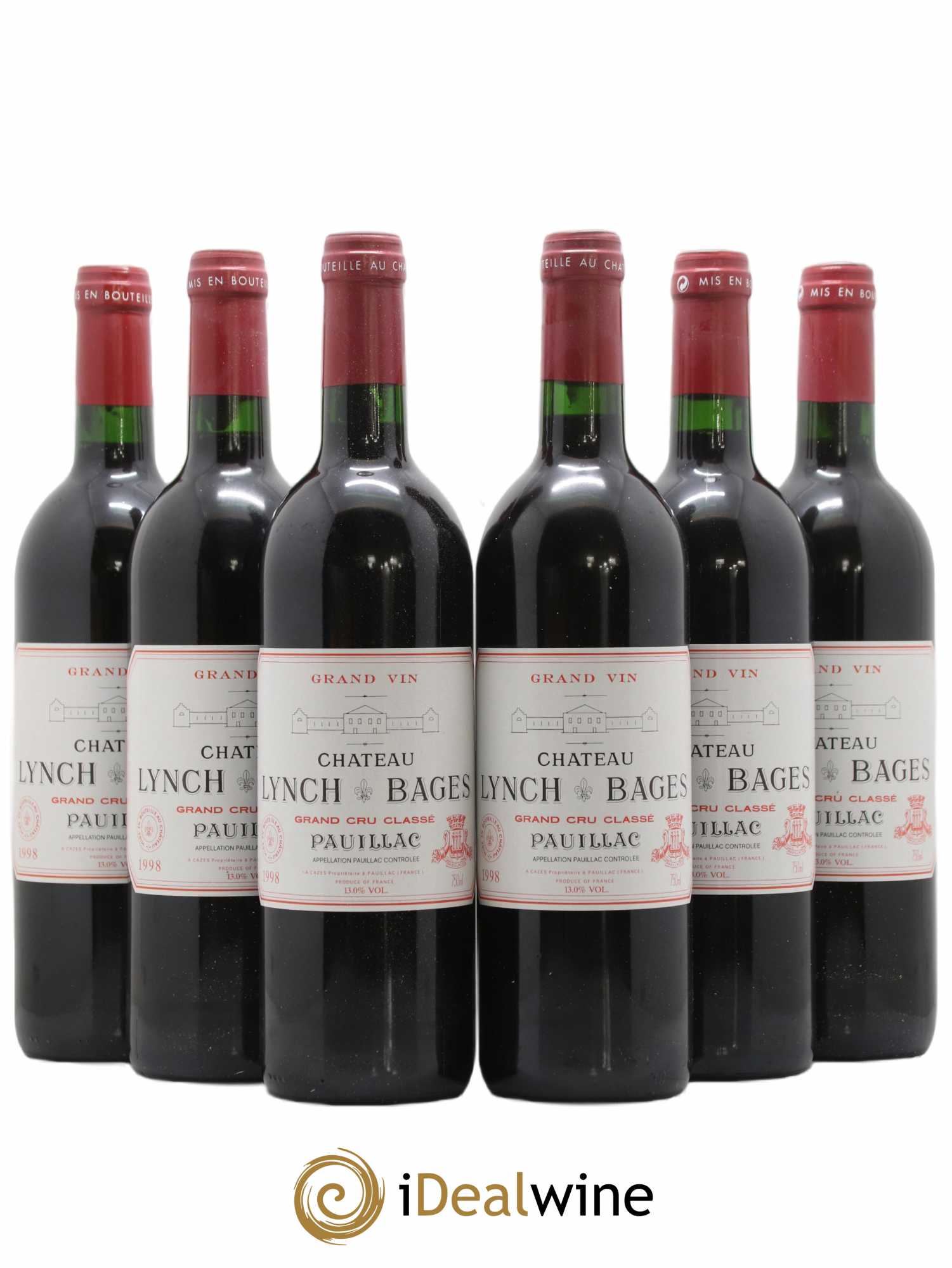 Château Lynch Bages 5ème Grand Cru Classé 1998 - Lot de 6 bouteilles - 0