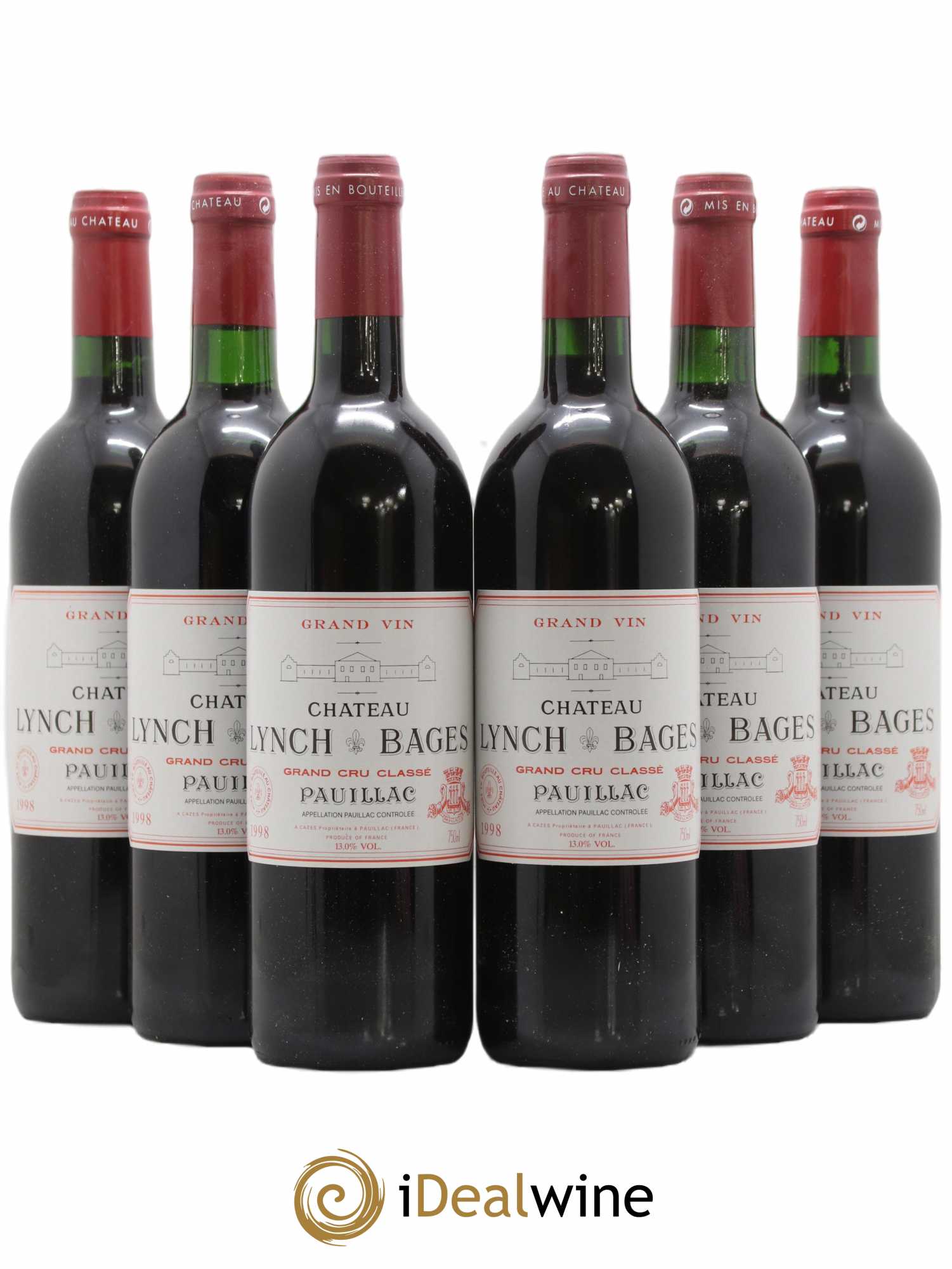 Château Lynch Bages 5ème Grand Cru Classé 1998 - Lot de 6 bouteilles - 0
