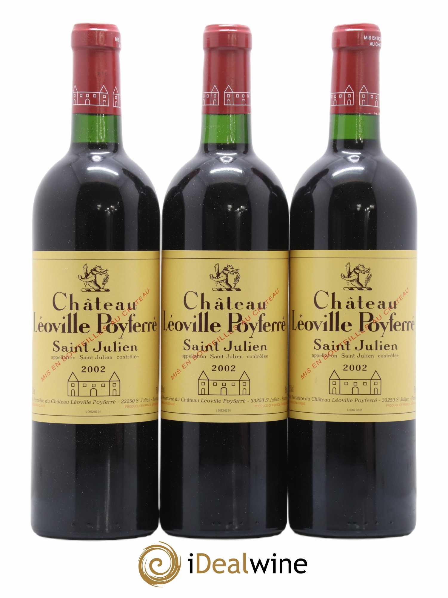 Château Léoville Poyferré 2ème Grand Cru Classé 2002 - Lot of 3 bottles - 0