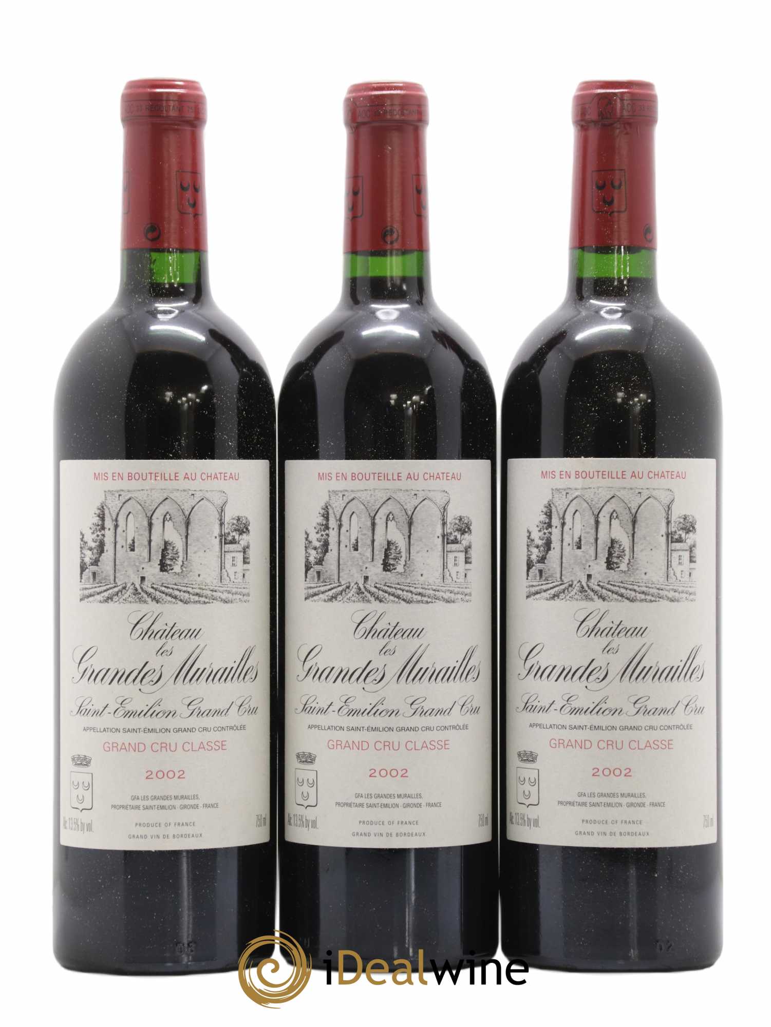 Château les Grandes Murailles Grand Cru Classé 2002 - Lot de 12 bouteilles - 1