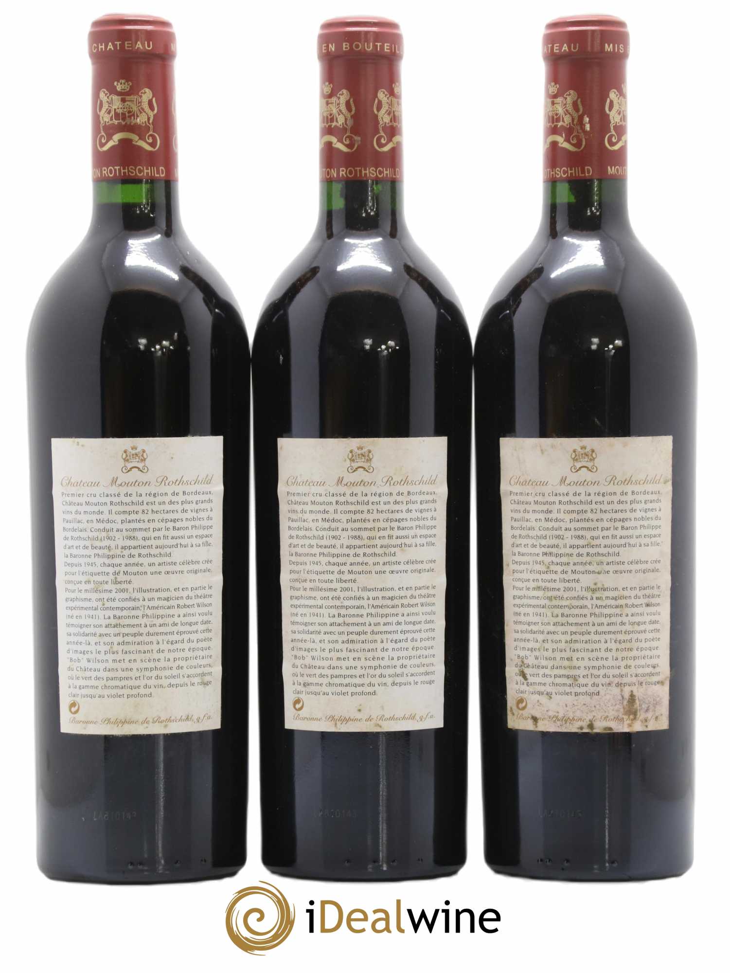 Château Mouton Rothschild 1er Grand Cru Classé 2001 - Lot de 12 bouteilles - 6
