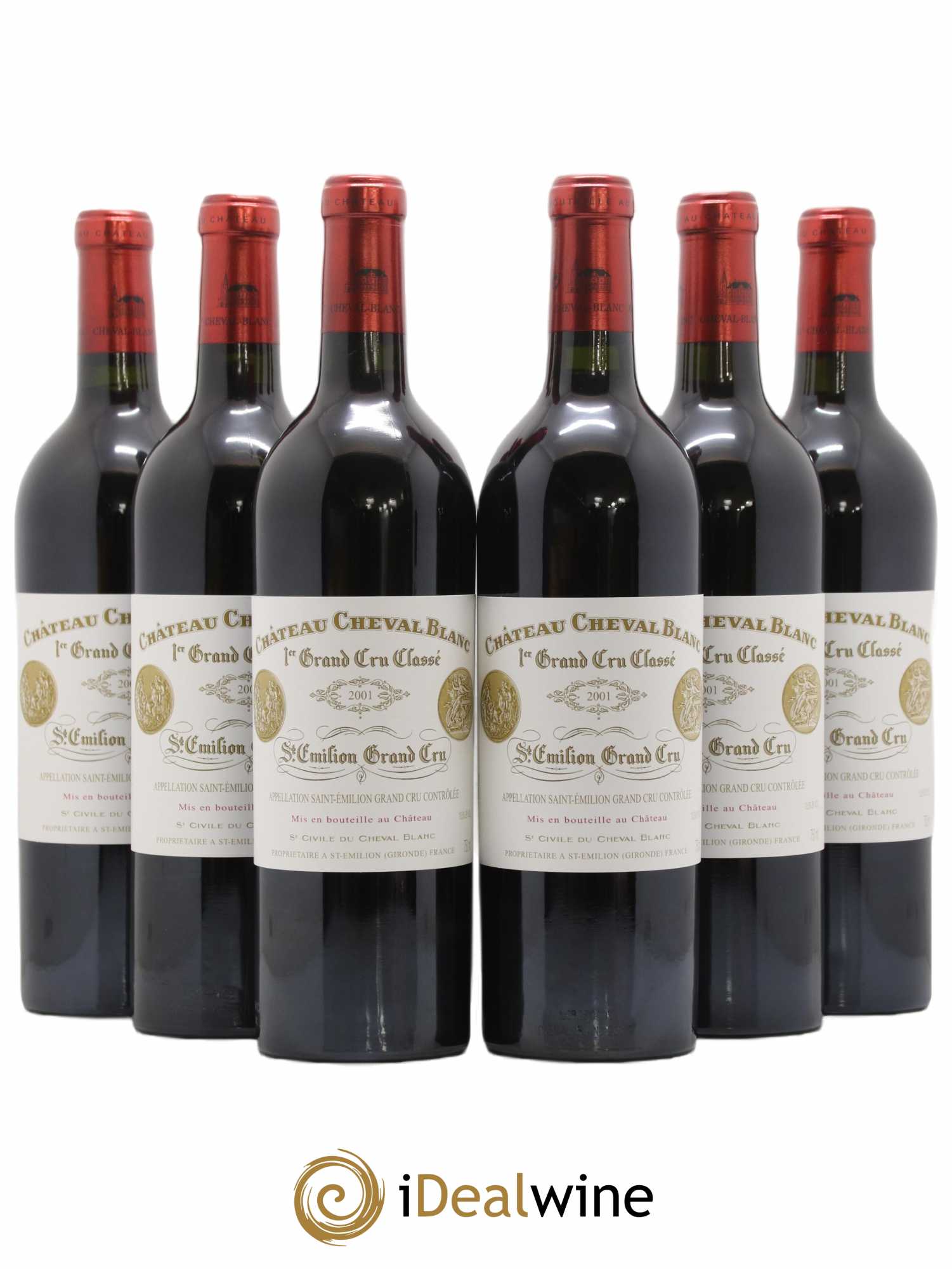 Château Cheval Blanc 1er Grand Cru Classé A 2001 - Lot de 6 bouteilles - 0