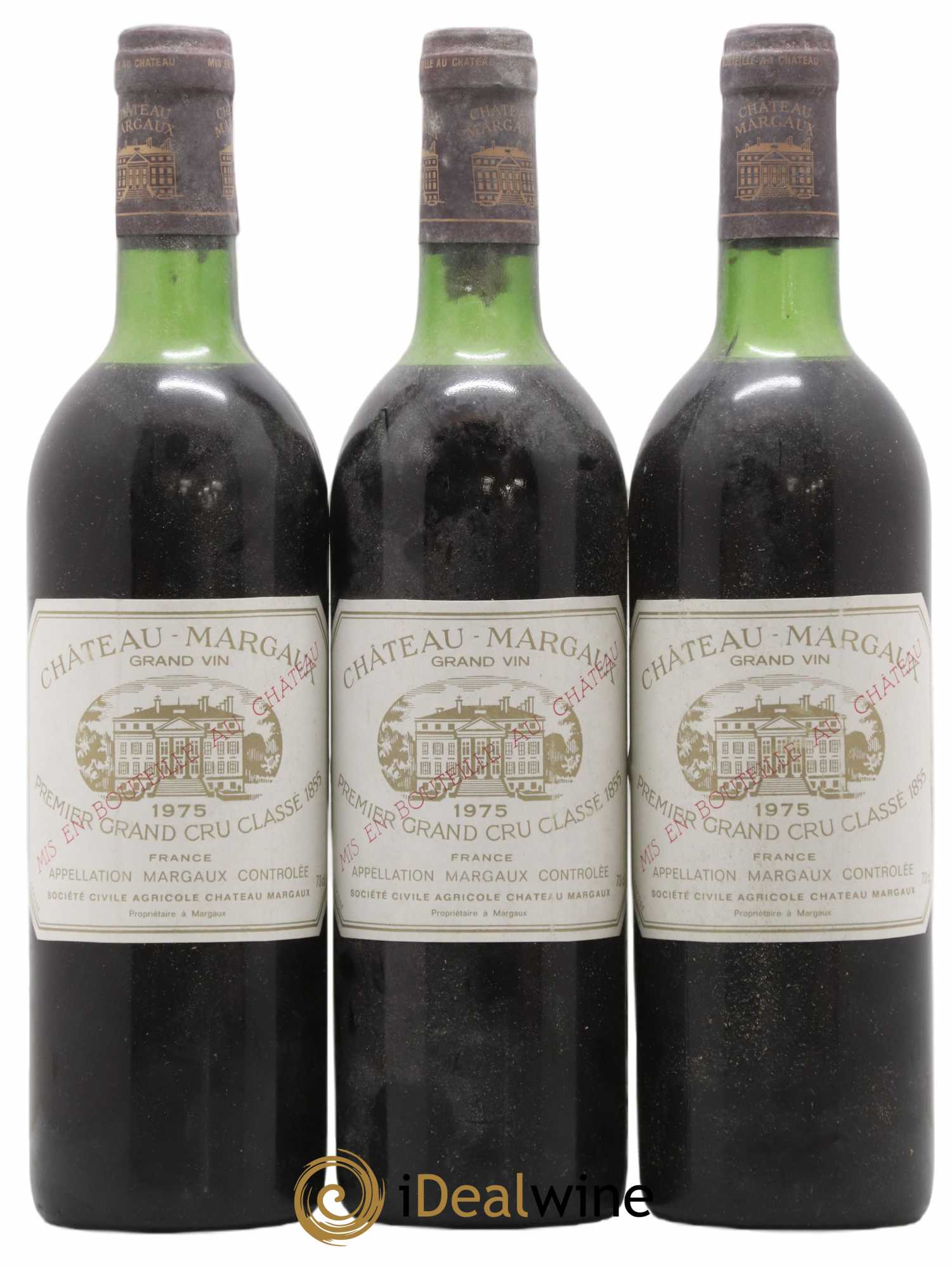 Château Margaux 1er Grand Cru Classé 1975 - Lot de 3 bouteilles - 0