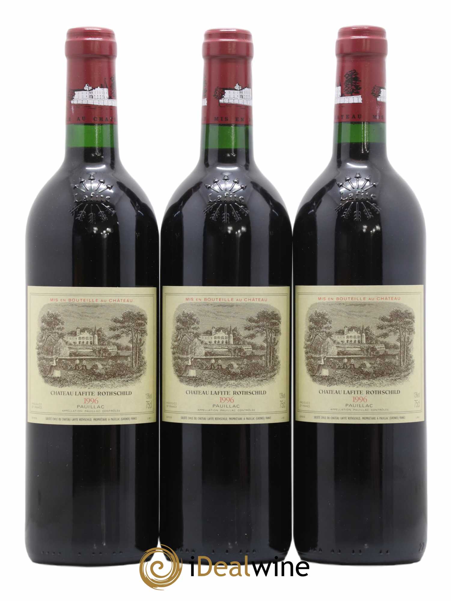 Château Lafite Rothschild 1er Grand Cru Classé 1996 - Lot de 3 bouteilles - 0
