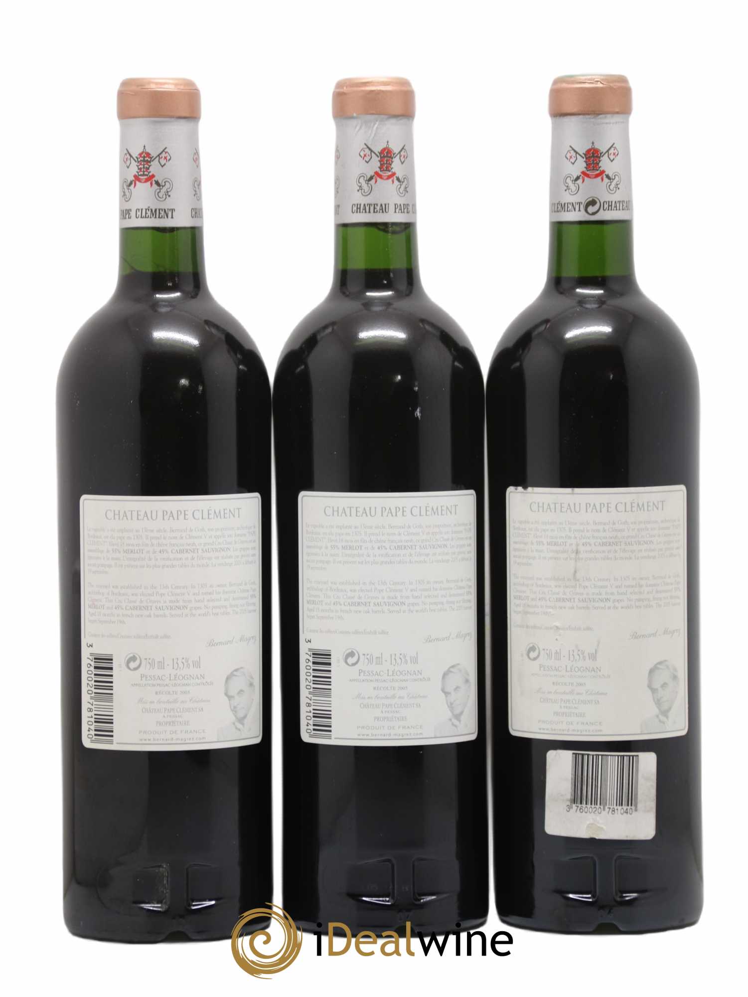 Château Pape Clément Cru Classé de Graves 2005 - Lot de 3 bouteilles - 1