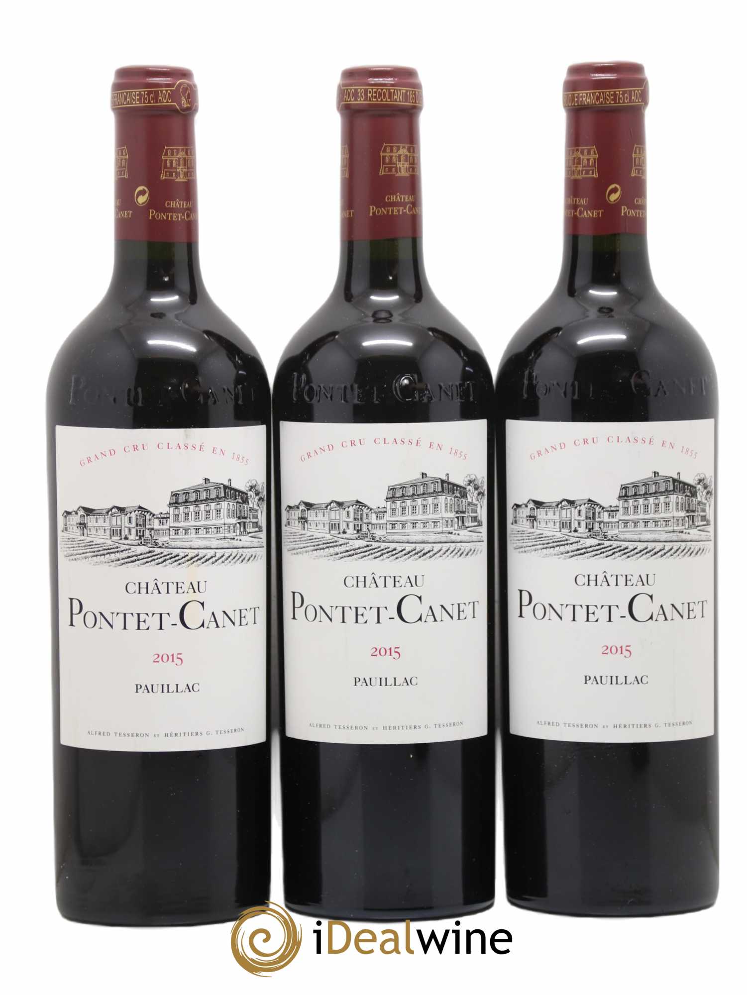 Château Pontet Canet 5ème Grand Cru Classé 2015 - Lot of 3 bottles - 0